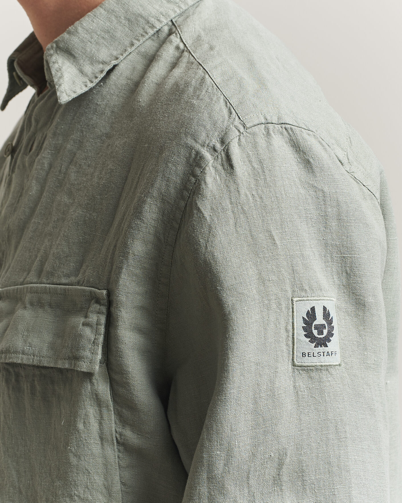 Heren | Overhemden | Belstaff | Scale Linen Shirt Lichen