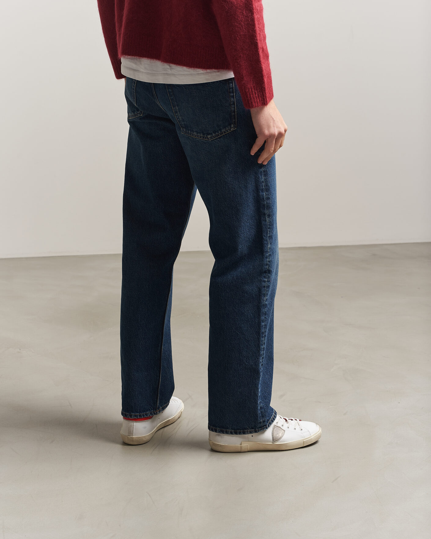 Heren | Sneakers | Philippe Model | PRSX Low Top Canvas Mix Sneaker White/Red