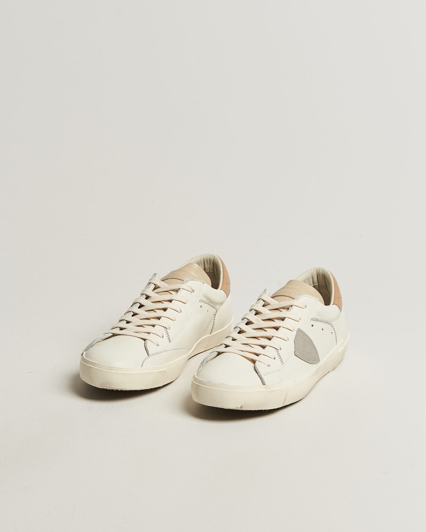 Heren | Sneakers | Philippe Model | PRSX Low Top Canvas Mix Sneaker White/Beige