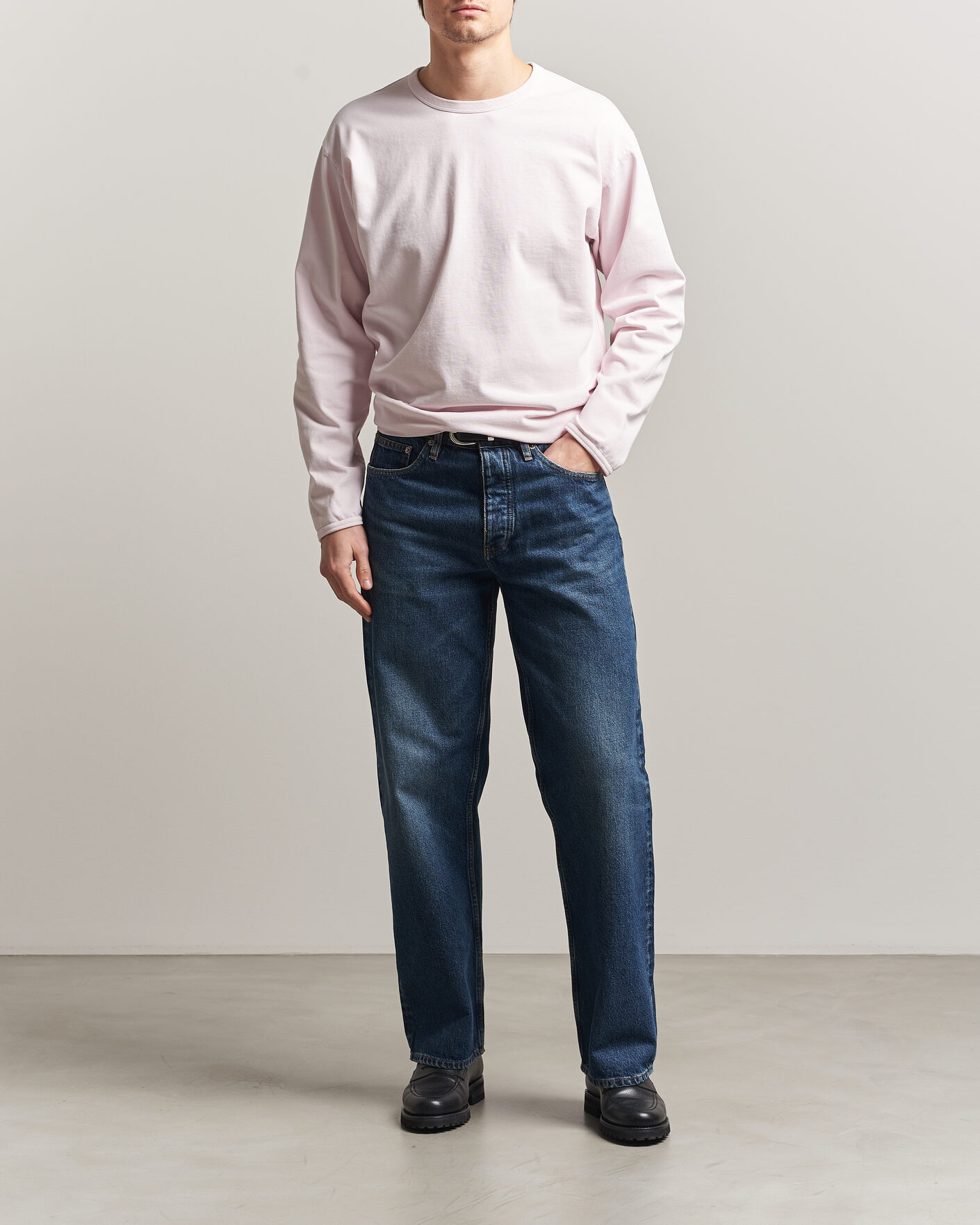 Heren | T-shirts | Sunflower | Heavy Jersey Long Sleeve T-Shirt Pink