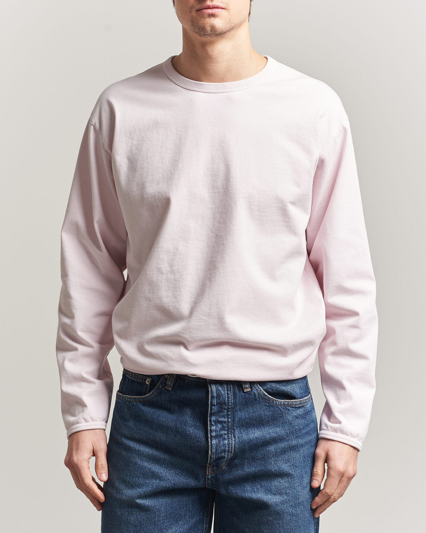 Heren | T-shirts | Sunflower | Heavy Jersey Long Sleeve T-Shirt Pink