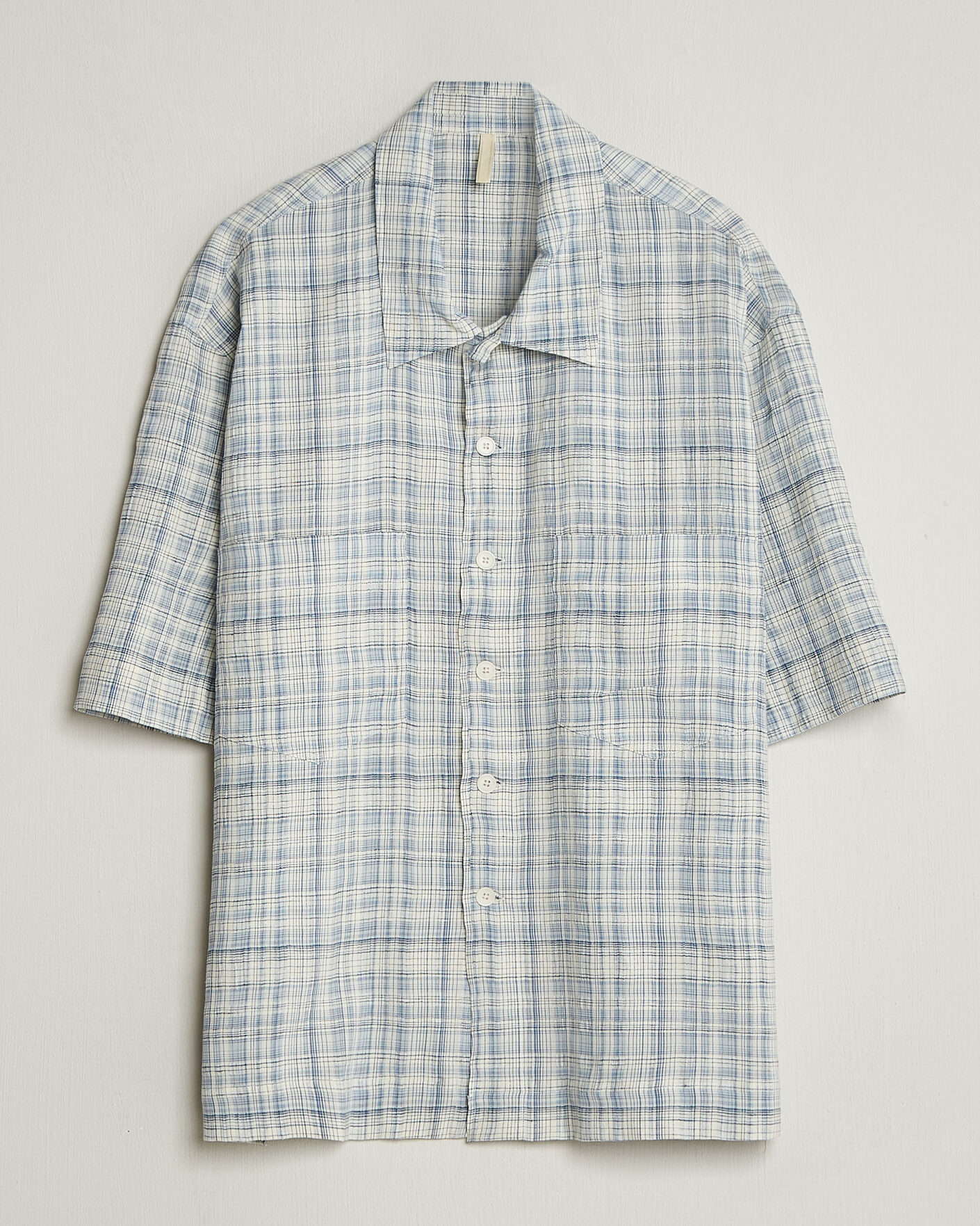 Heren | Overhemden | Sunflower | Adam Short Sleeve Shirt Light Blue Check