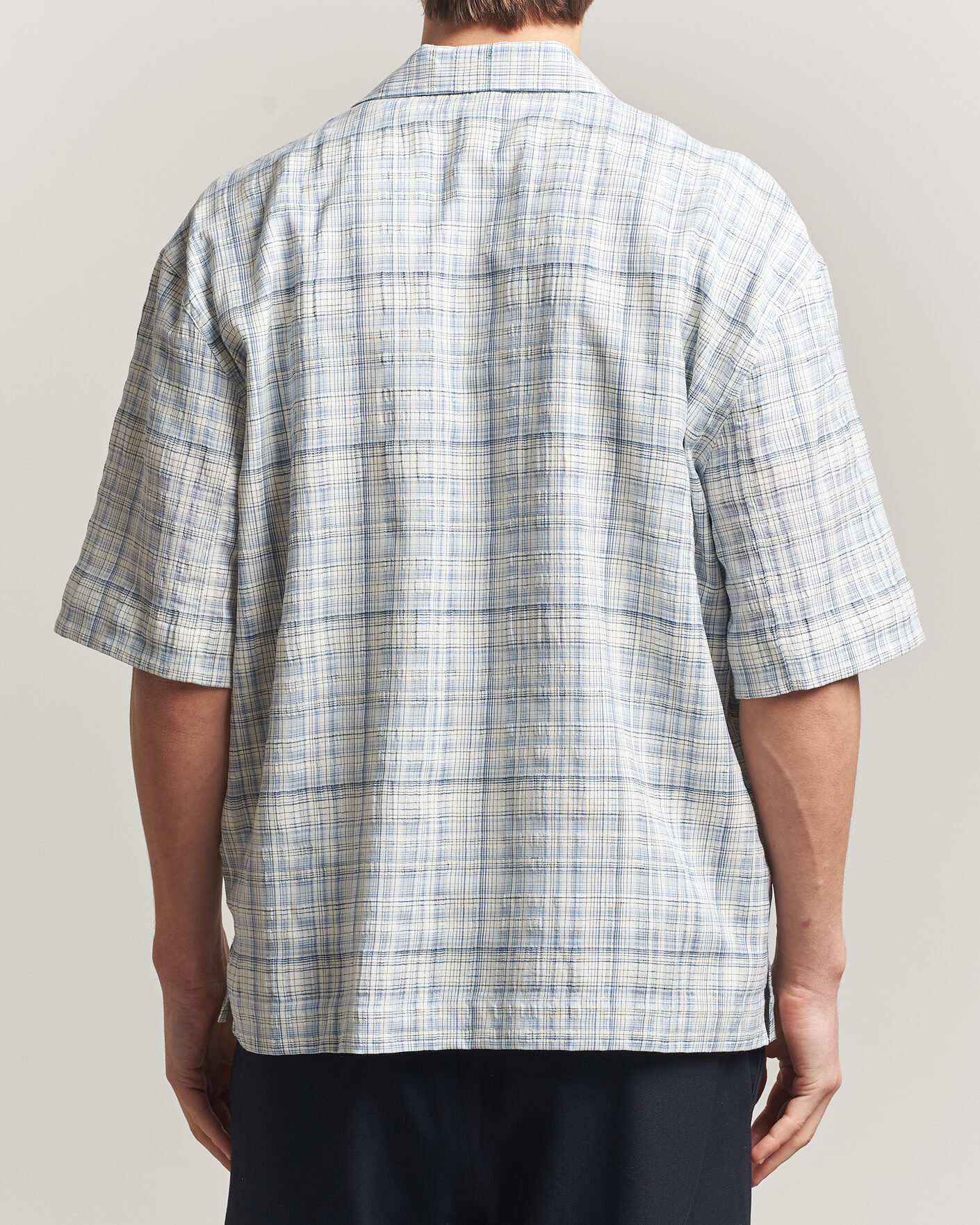 Heren | Overhemden | Sunflower | Adam Short Sleeve Shirt Light Blue Check