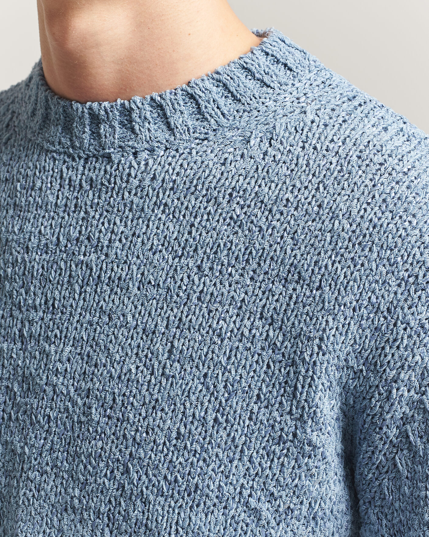Heren | Truien | Sunflower | Frederik Cotton Blend Sweater Light Blue