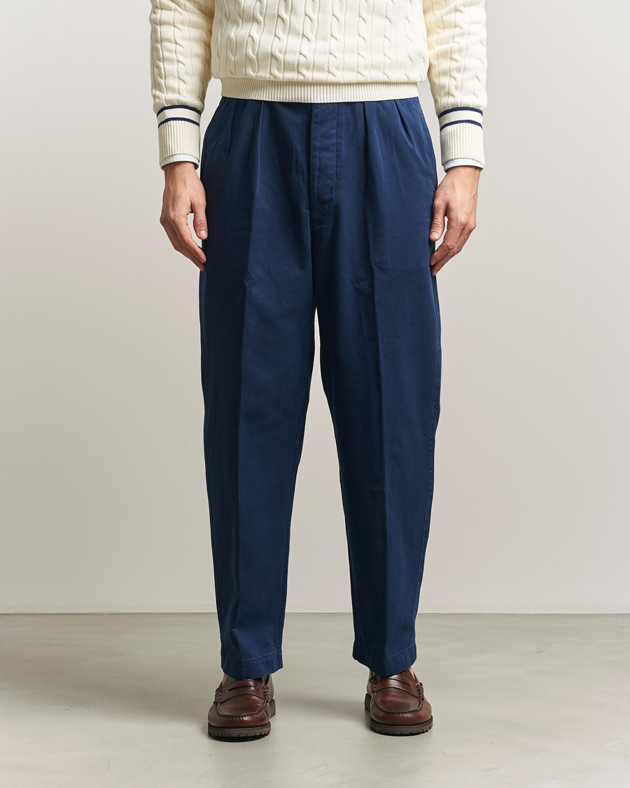 Heren | Broeken | Polo Ralph Lauren | Pleated Cotton Twill Chinos Dark Cobalt