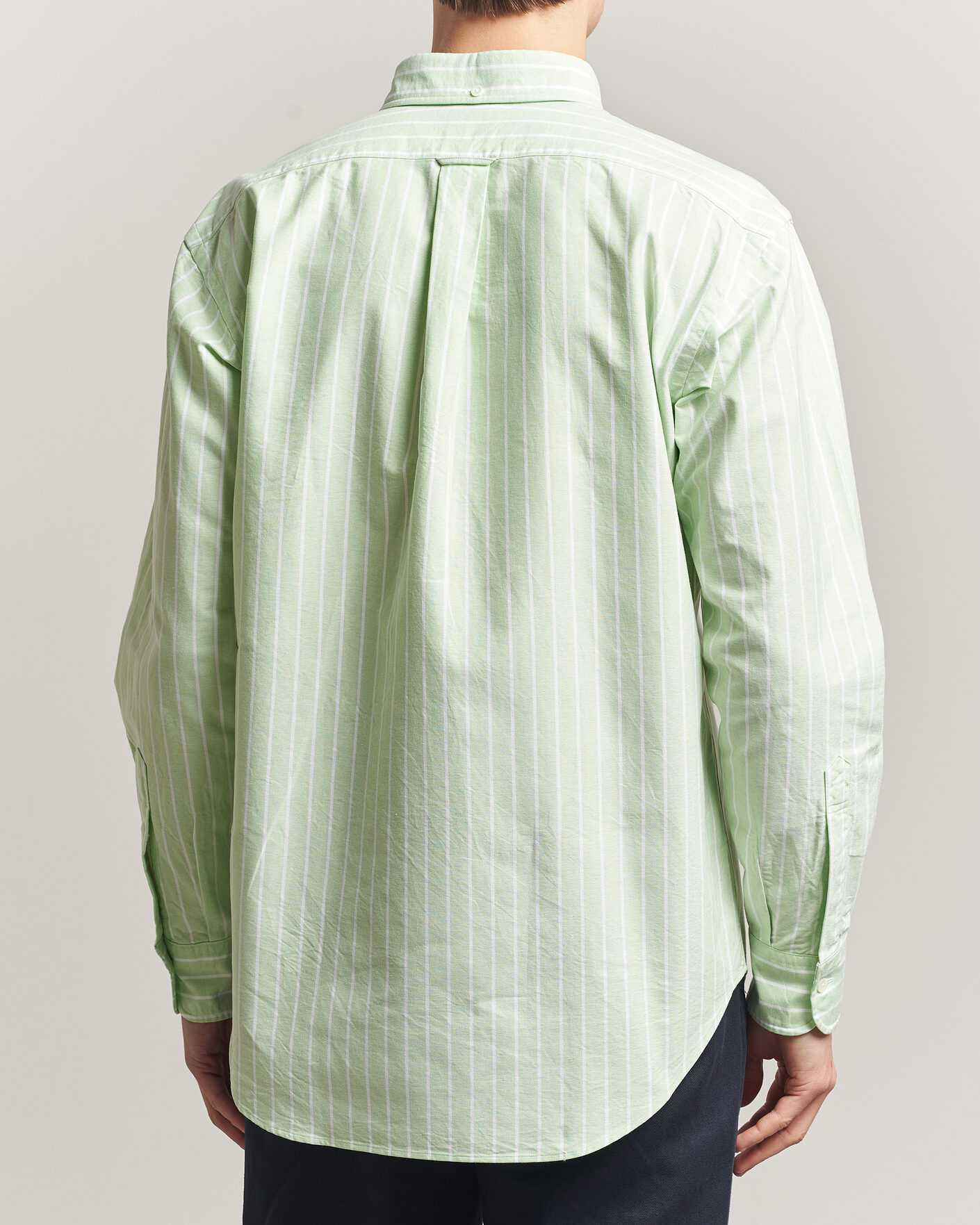 Heren | Overhemden | Kamakura Shirts | Vintage Ivy Oxford BD Shirt Green Blazer Stripe