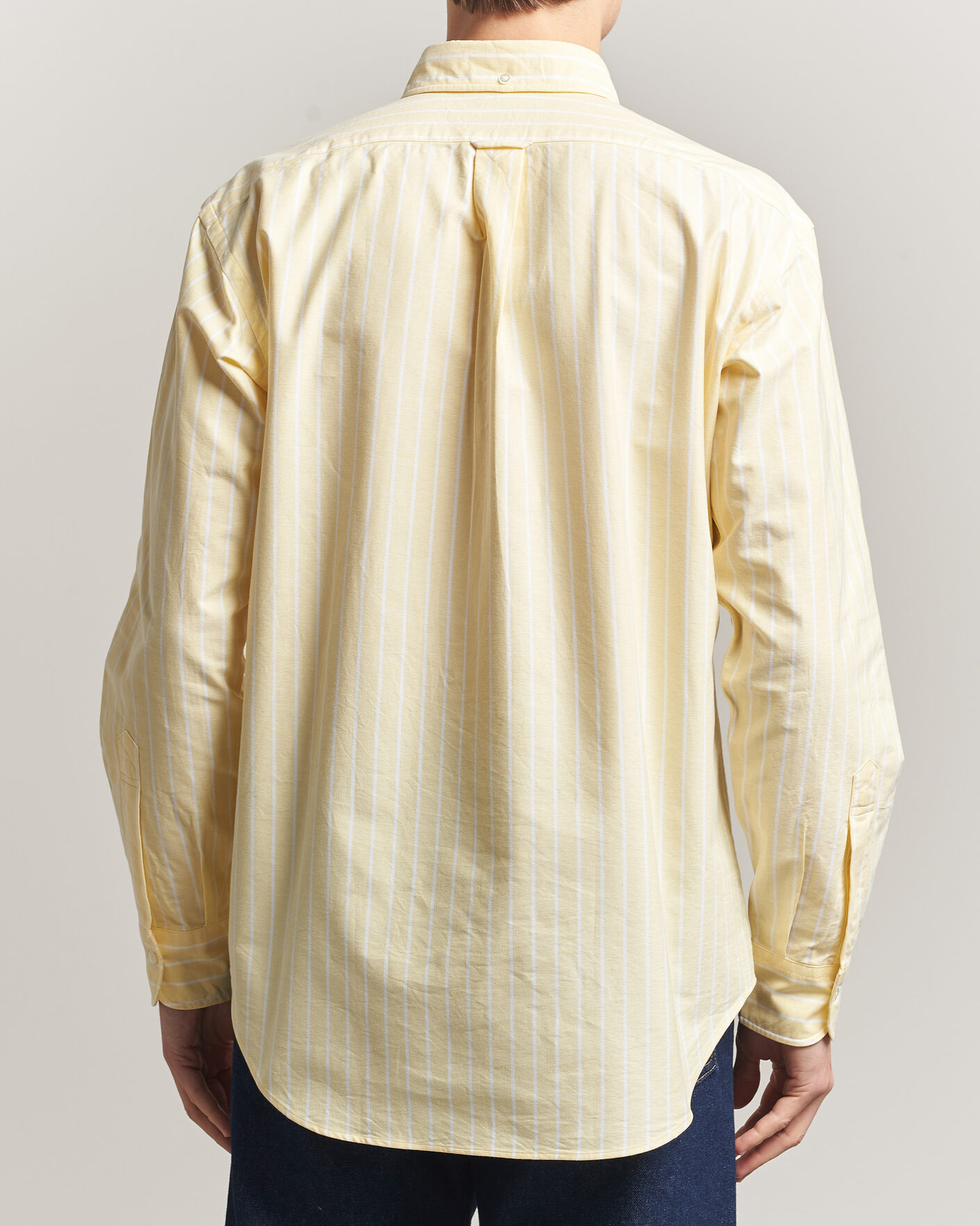 Heren | Overhemden | Kamakura Shirts | Vintage Ivy Oxford BD Shirt Yellow Blazer Stripe