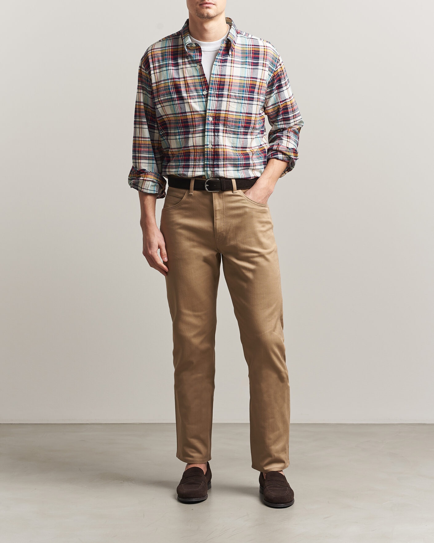 Heren | Overhemden | Kamakura Shirts | Vintage Ivy Button Down Shirt Yellow Madras