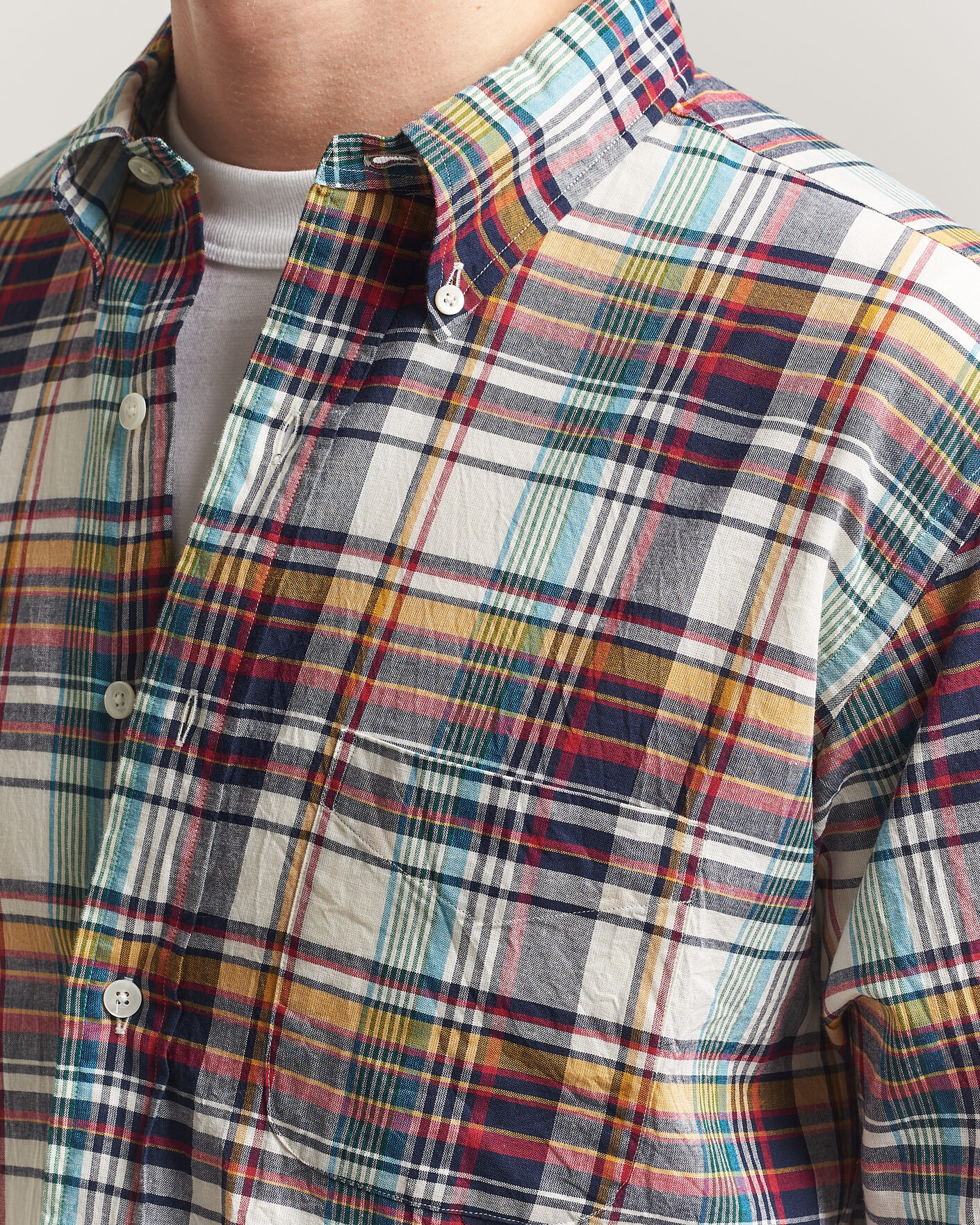 Heren | Overhemden | Kamakura Shirts | Vintage Ivy Button Down Shirt Yellow Madras