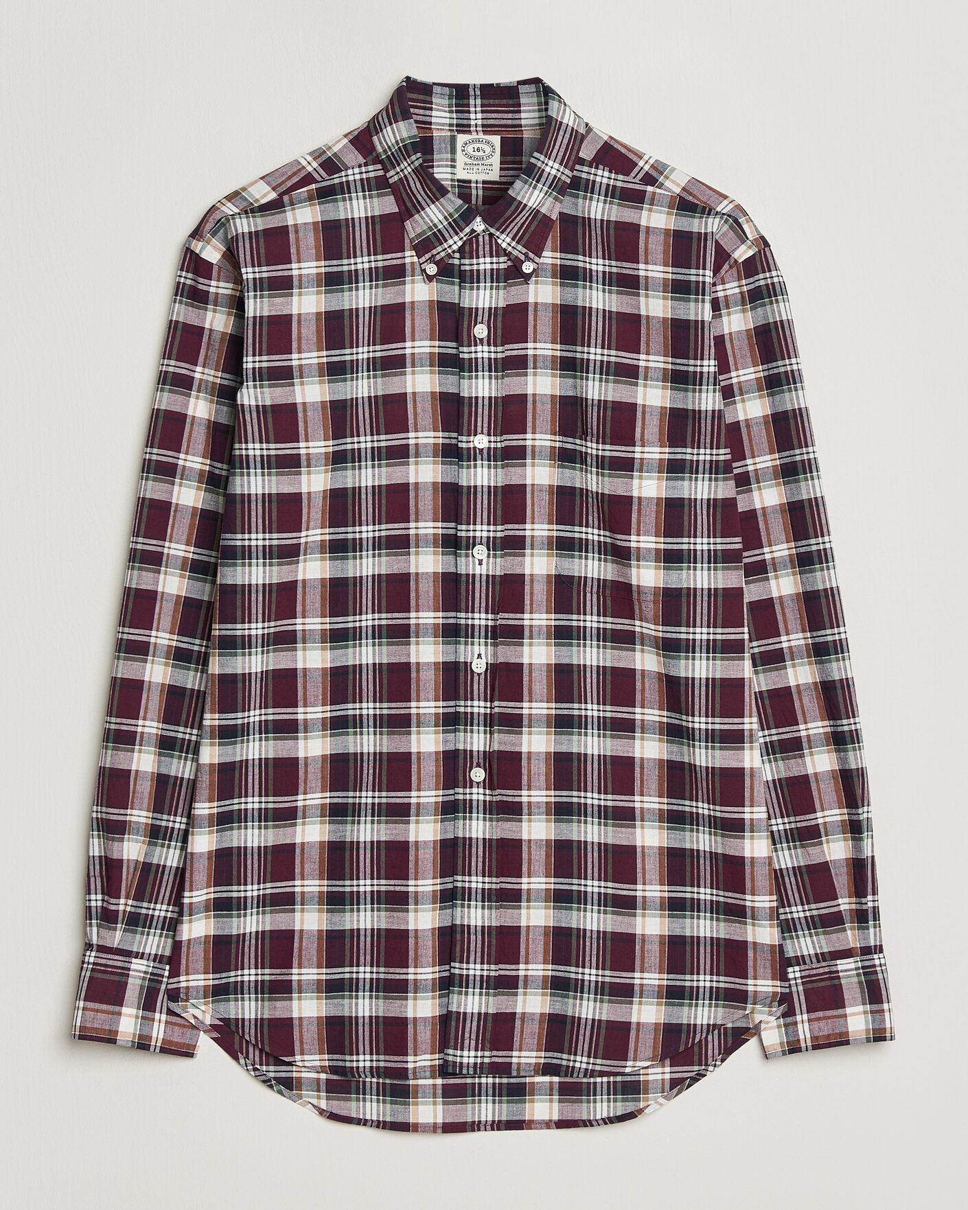 Heren | Overhemden | Kamakura Shirts | Vintage Ivy Button Down Shirt Red Madras