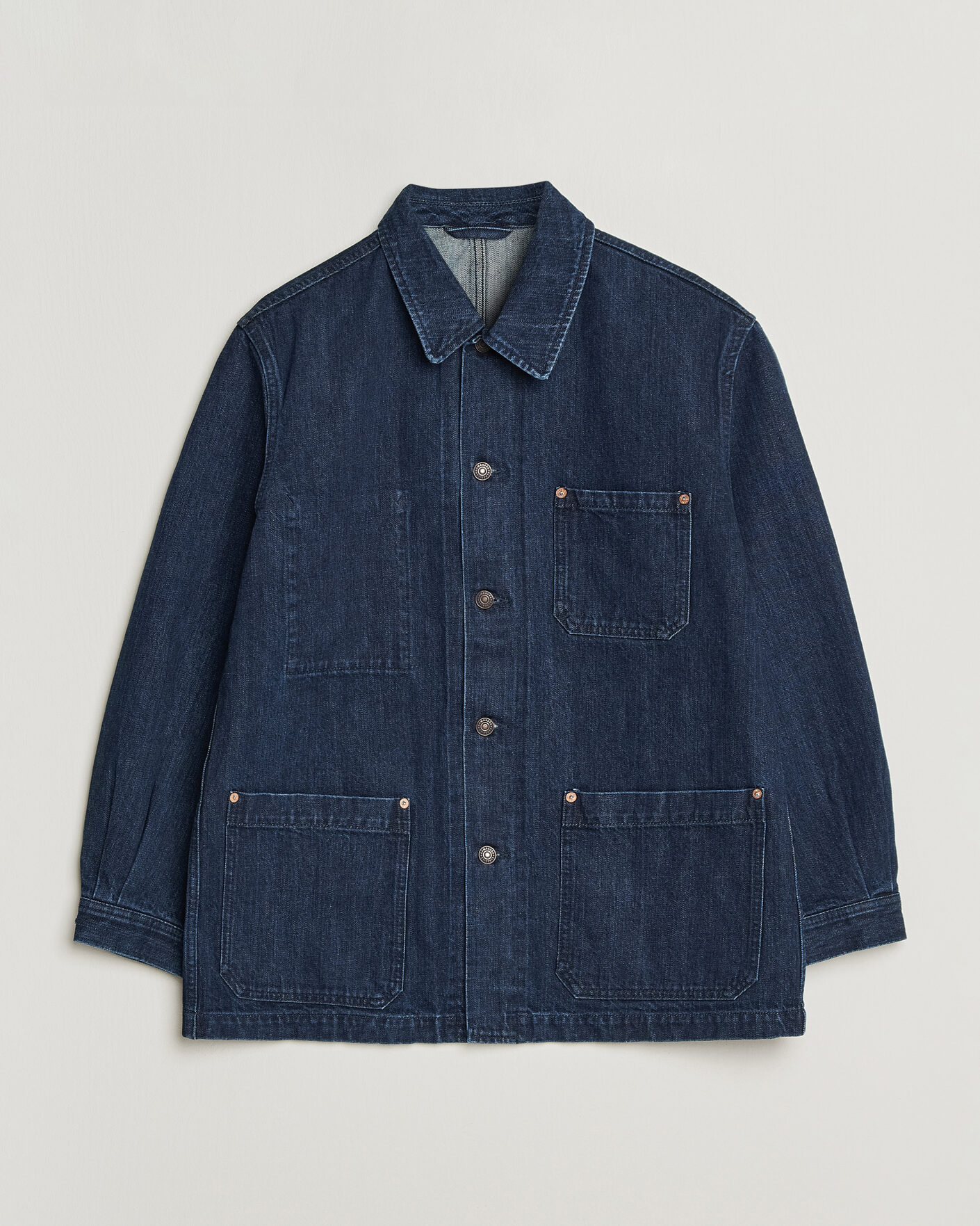 Heren | Jassen | Kamakura Shirts | French Work Jacket Dark Denim