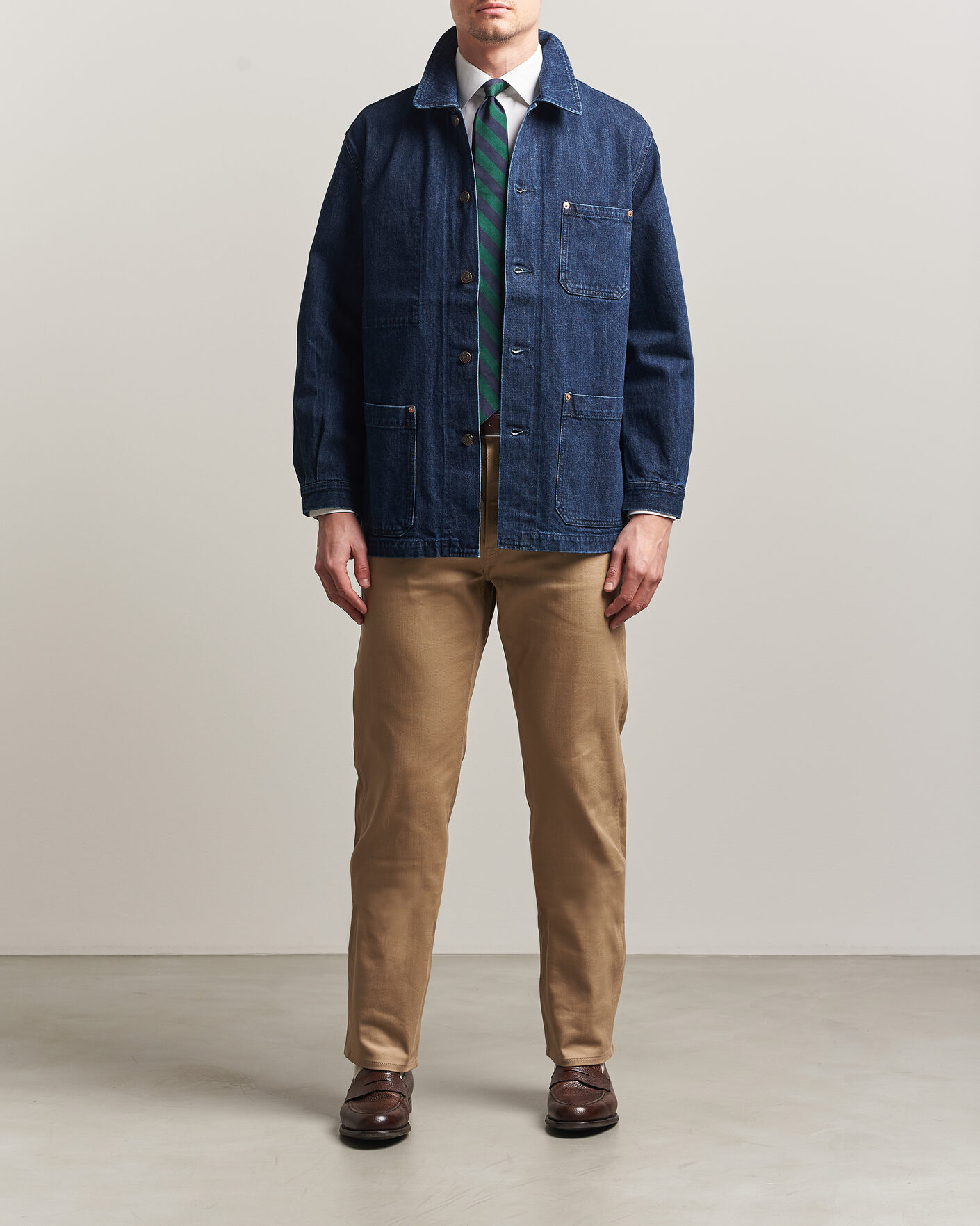 Heren | Jassen | Kamakura Shirts | French Work Jacket Dark Denim