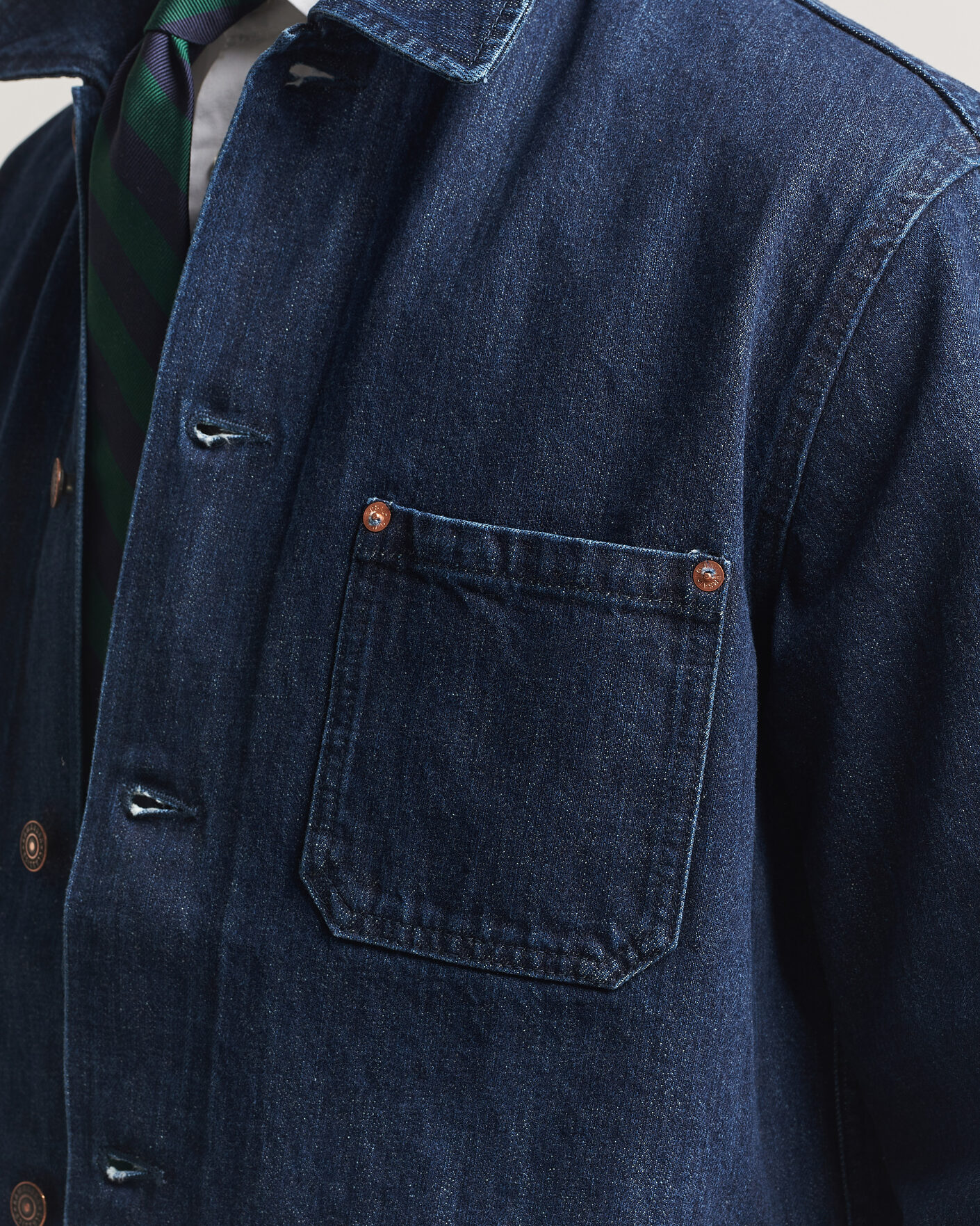 Heren | Jassen | Kamakura Shirts | French Work Jacket Dark Denim