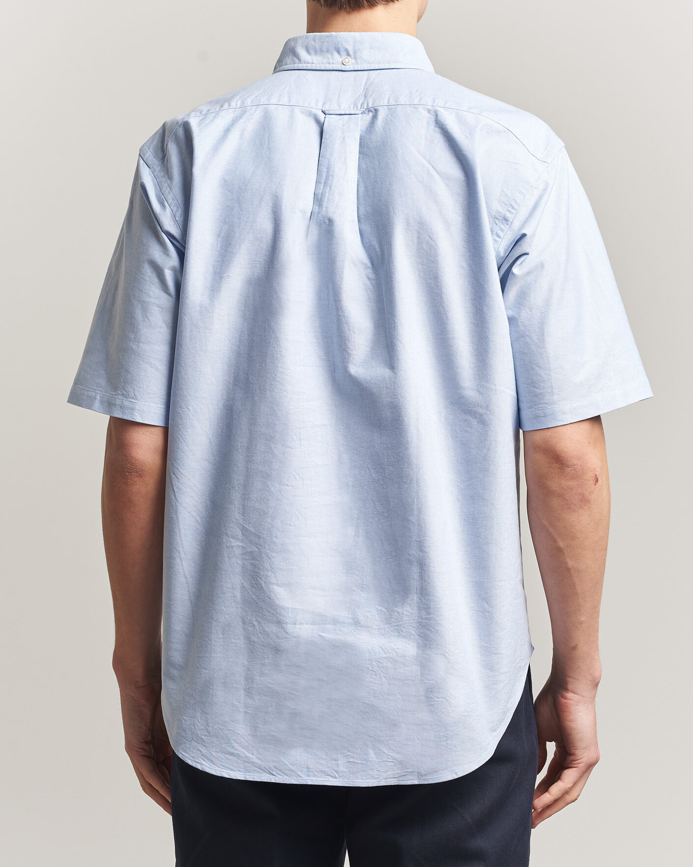 Heren | Overhemden | Kamakura Shirts | Vintage Ivy Half Sleeve Oxford Popover Light Blue
