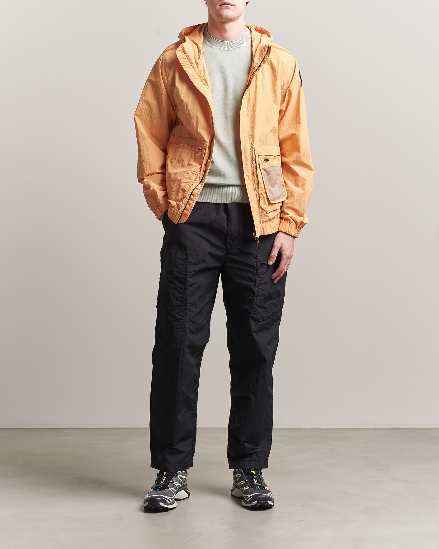 Heren | Jassen | Parajumpers | Rube Smash Peached Nylon Hooded Jacket Apricot Nectar