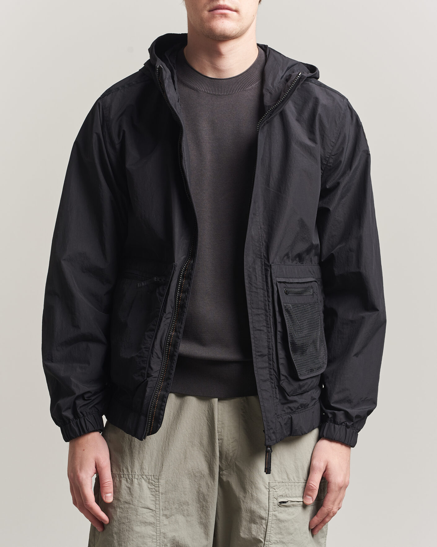 Heren | Jassen | Parajumpers | Rube Smash Peached Nylon Hooded Jacket Black