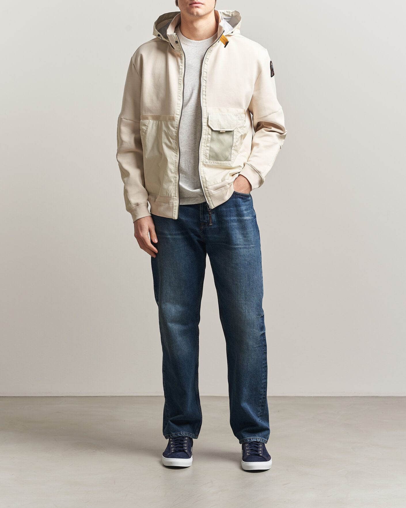 Heren | Jassen | Parajumpers | Kouga Evo Fleece Hooded Hybrid Jacket Moonbeam