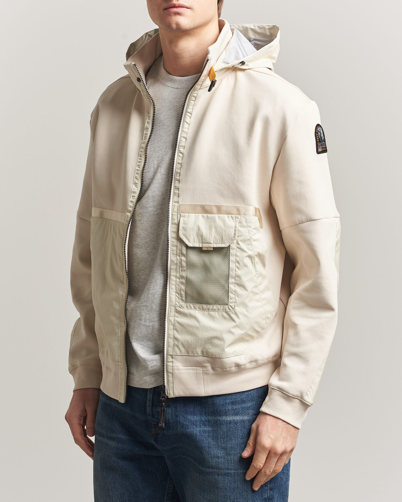 Heren | Jassen | Parajumpers | Kouga Evo Fleece Hooded Hybrid Jacket Moonbeam