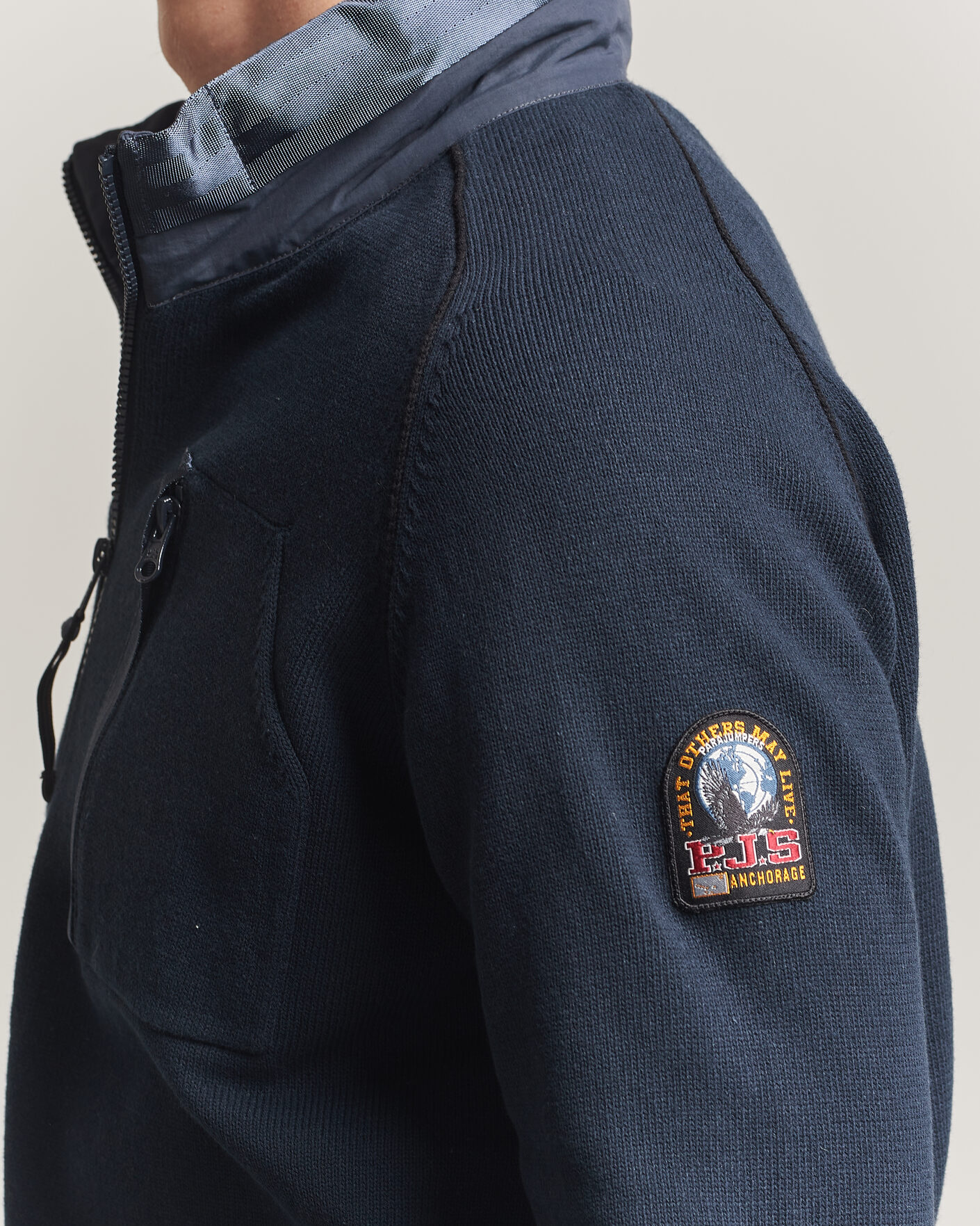 Heren | Jassen | Parajumpers | Bargany Rescue Knitted Hybrid Jacket Ink Blue