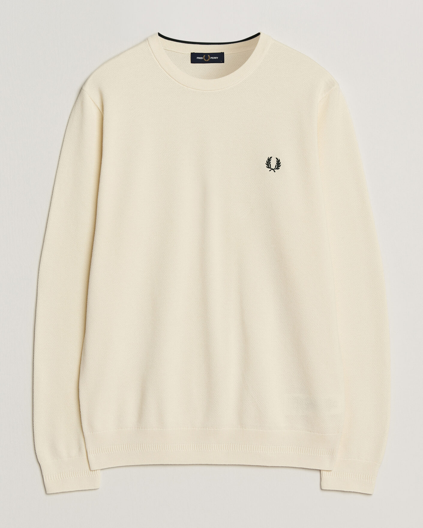 Heren | Truien | Fred Perry | Piqué Stitched Sweater Ecru