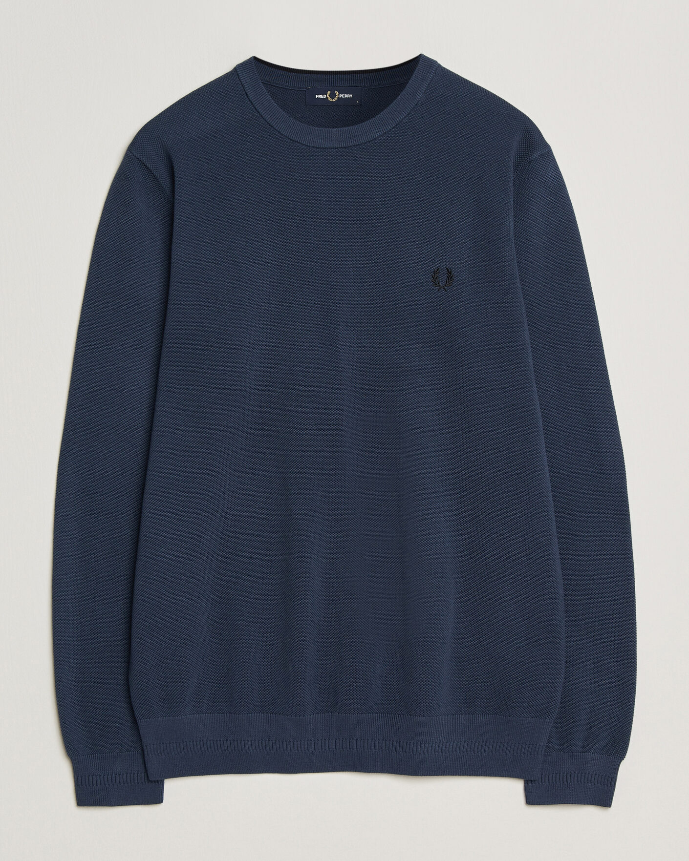 Heren | Truien | Fred Perry | Piqué Stitched Sweater Dark Airforce