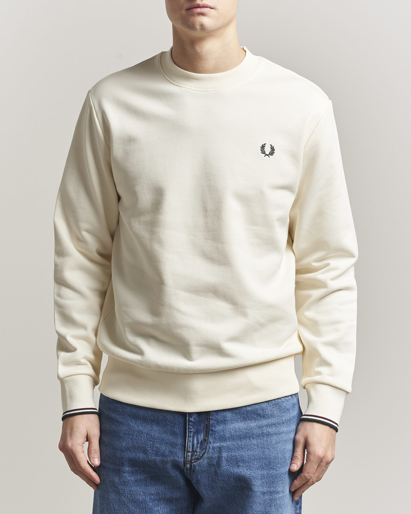 Heren | Truien | Fred Perry | Crew Neck Sweatshirt Ecru