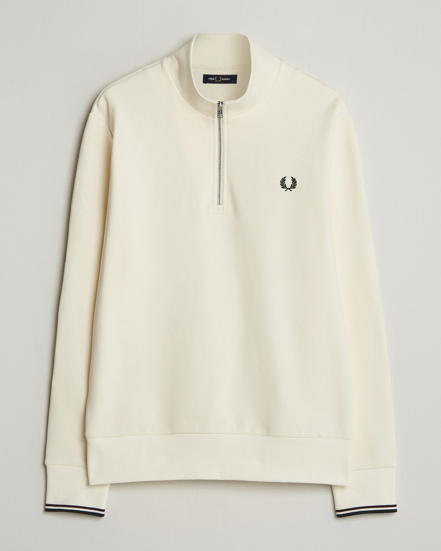 Heren | Truien | Fred Perry | Half Zip Sweatshirt Ecru