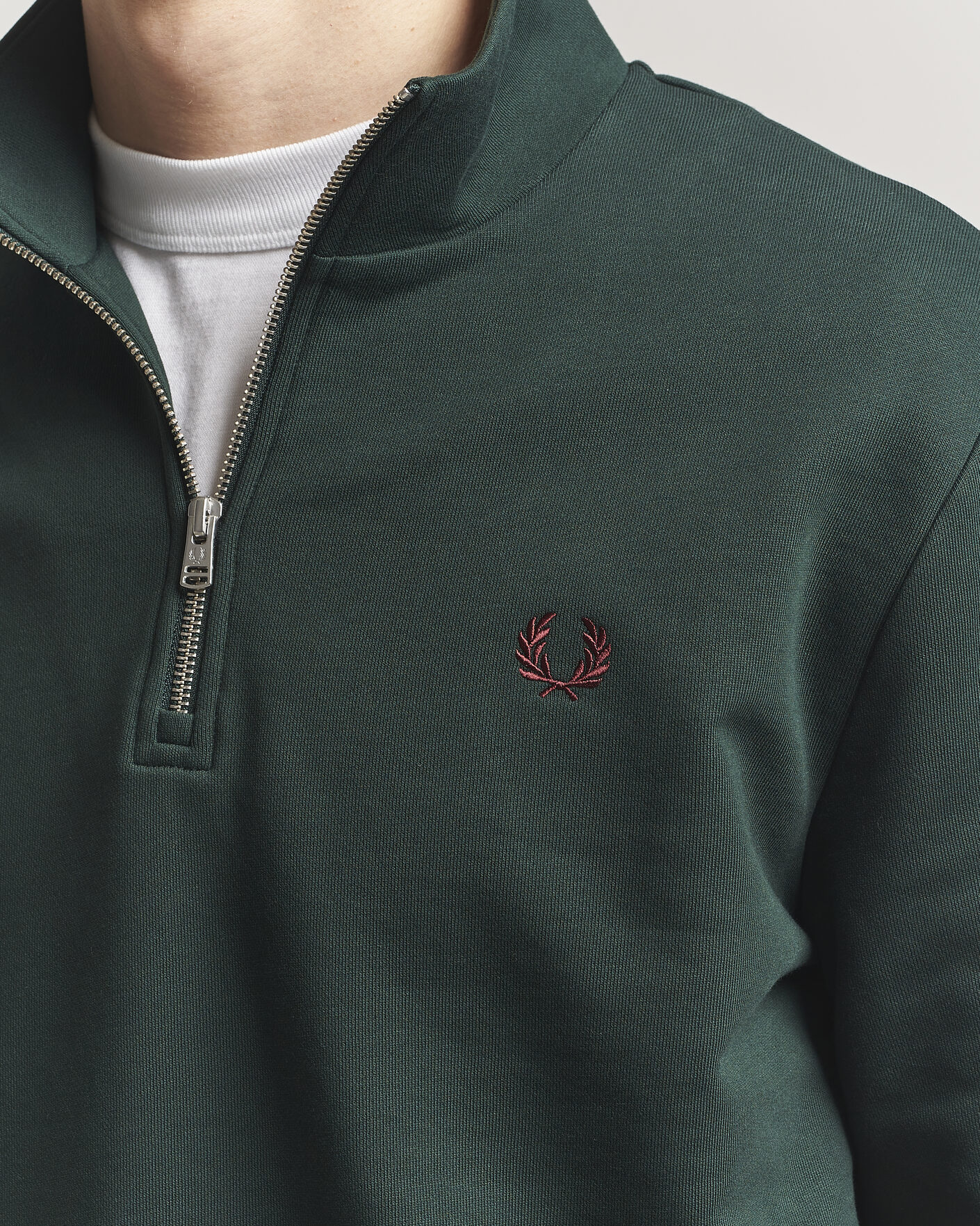 Heren | Truien | Fred Perry | Half Zip Sweatshirt Grassroots Green
