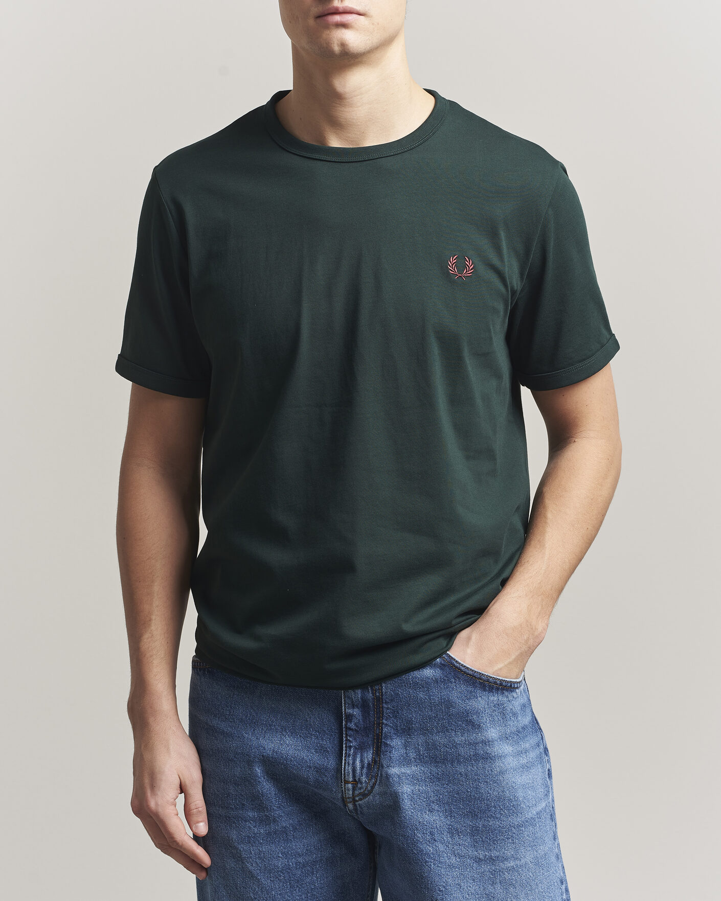 Heren | T-shirts | Fred Perry | Ringer T-Shirt Grassroots Green
