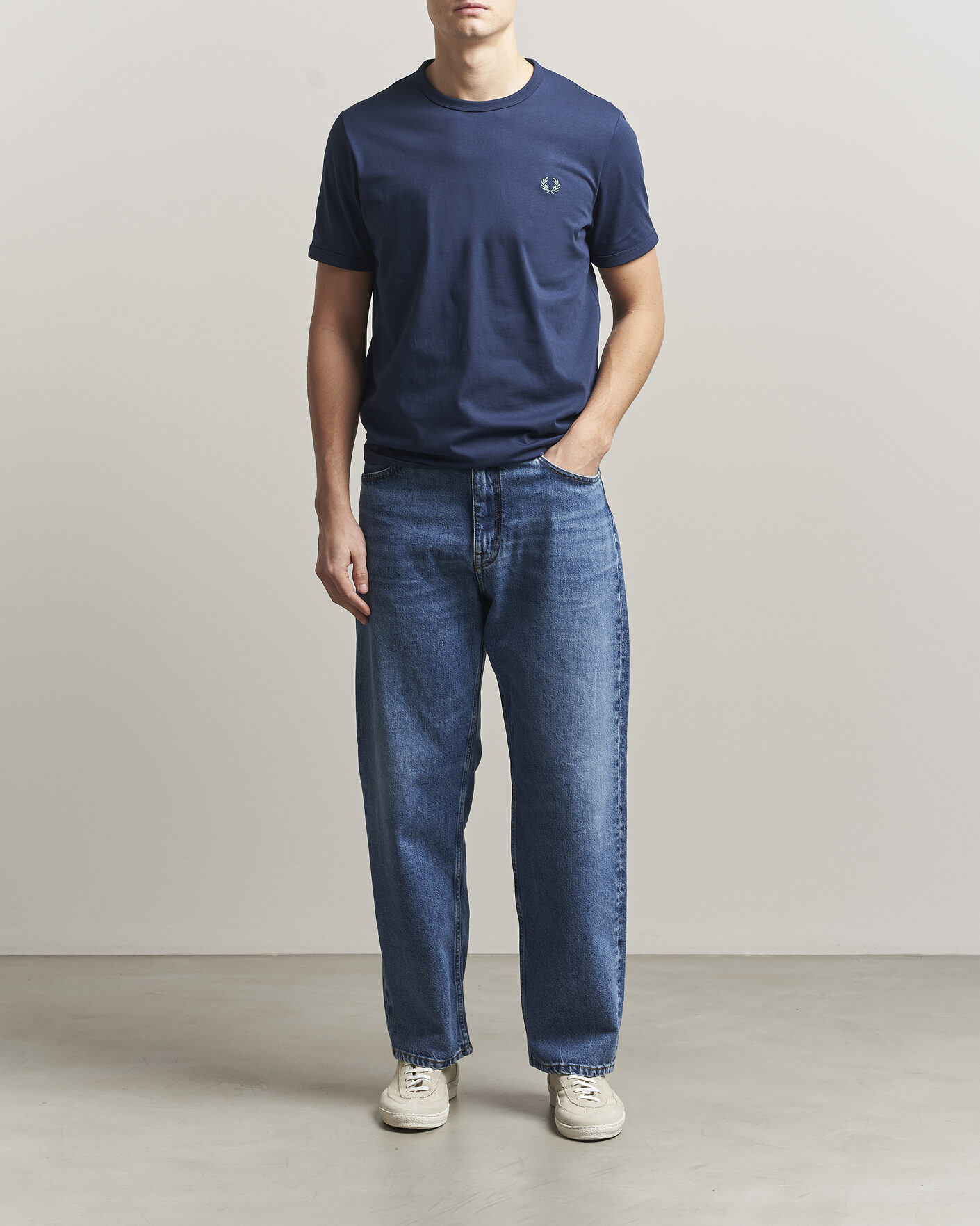 Heren | T-shirts | Fred Perry | Ringer T-Shirt Tennis Blue