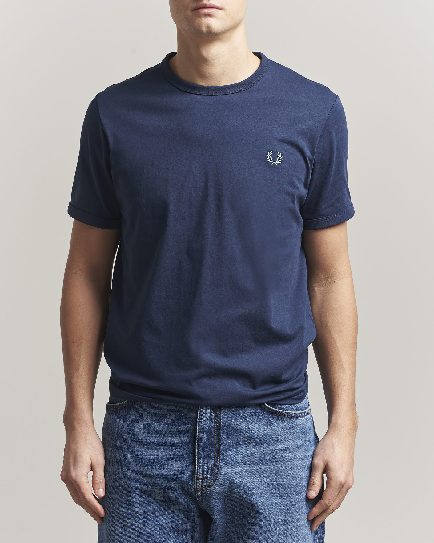 Heren | T-shirts | Fred Perry | Ringer T-Shirt Tennis Blue