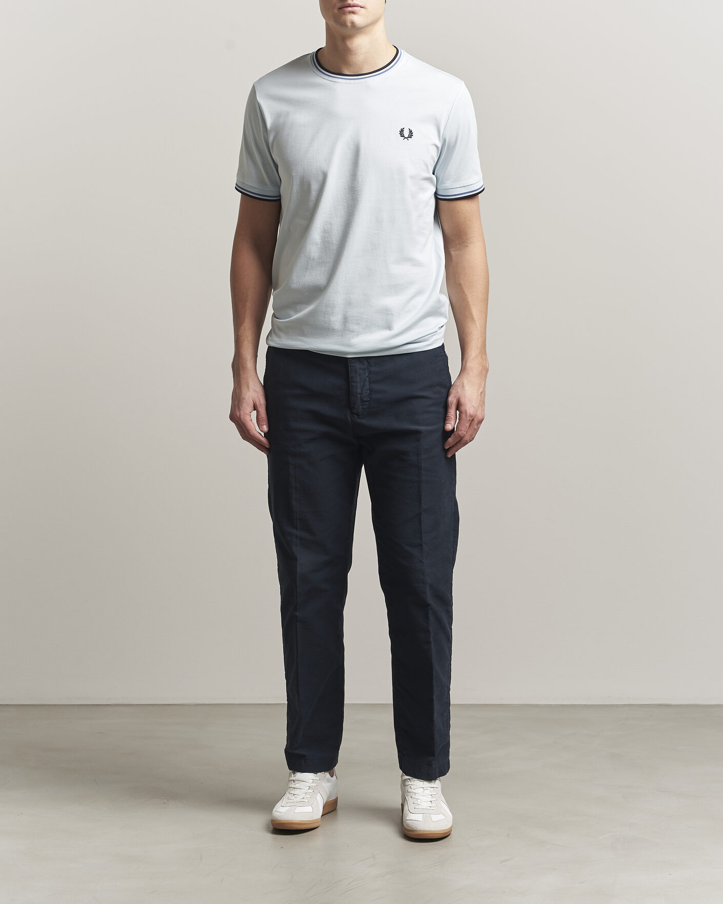 Heren | T-shirts | Fred Perry | Twin Tipped T-Shirt Light Ice