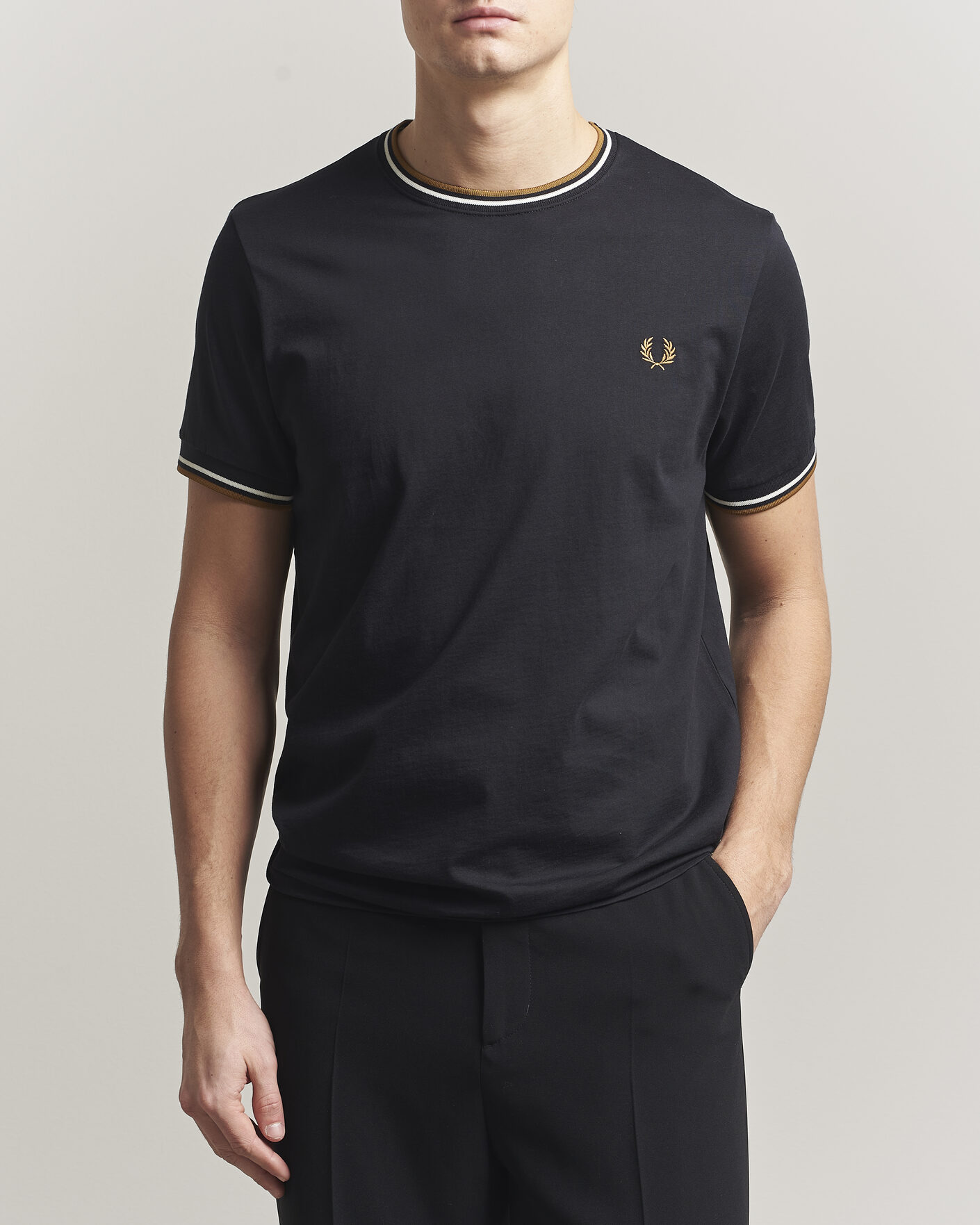 Heren | T-shirts | Fred Perry | Twin Tipped T-Shirt Black