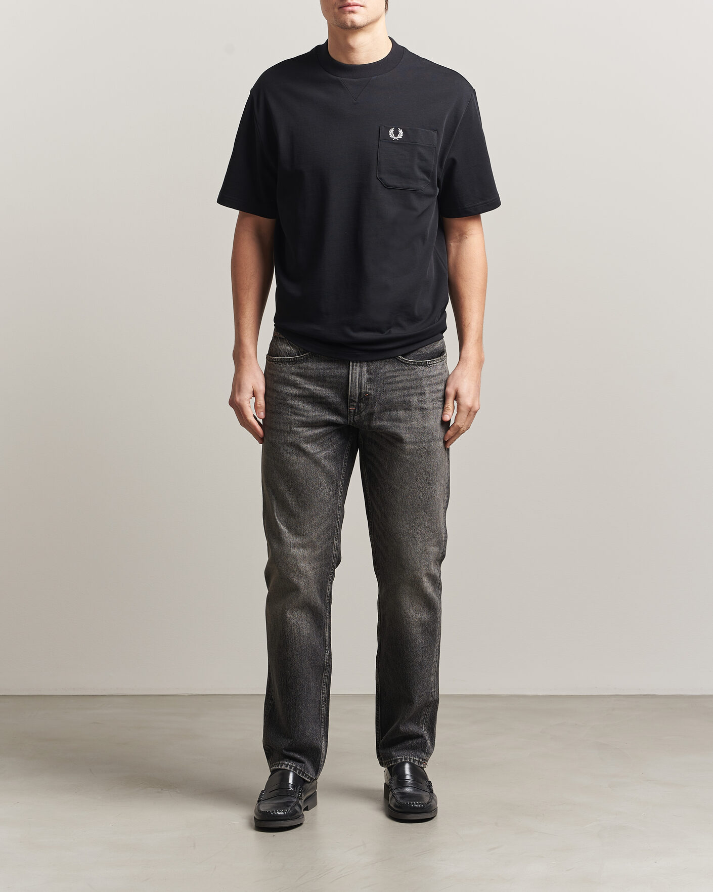 Heren | T-shirts | Fred Perry | Heavy Pocket T-Shirt Black