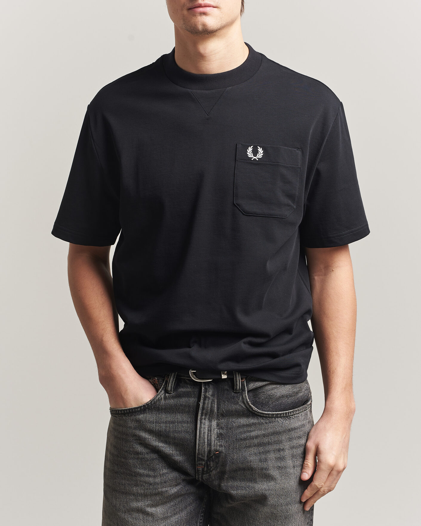 Heren | T-shirts | Fred Perry | Heavy Pocket T-Shirt Black
