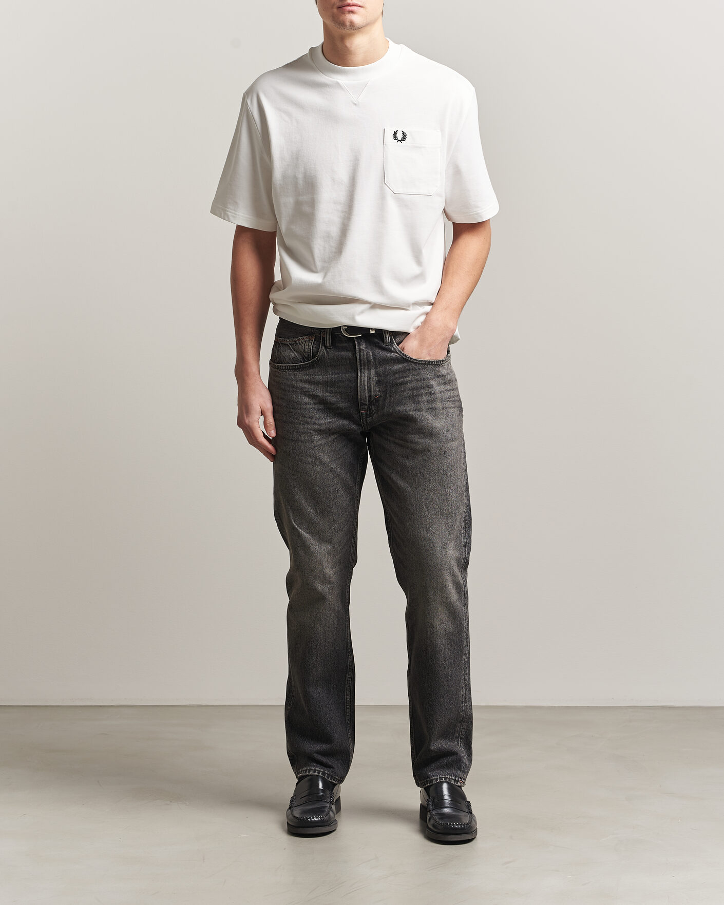 Heren | T-shirts | Fred Perry | Heavy Pocket T-Shirt Snow White