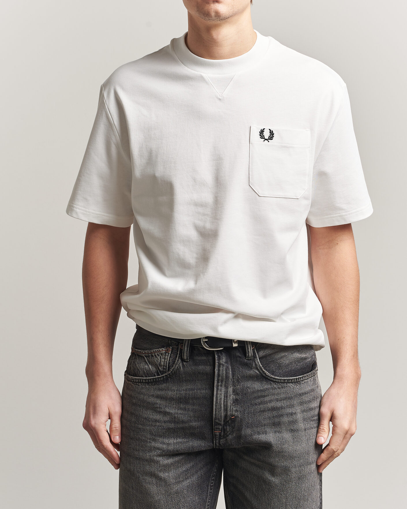 Heren | T-shirts | Fred Perry | Heavy Pocket T-Shirt Snow White