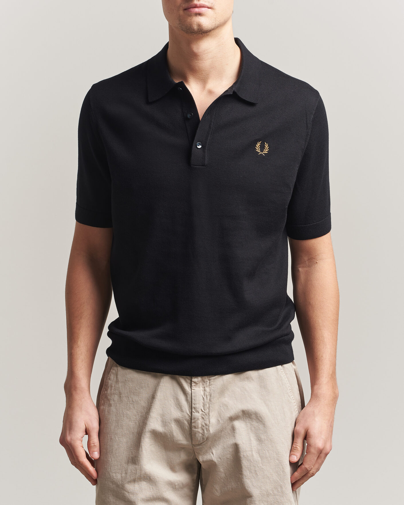 Heren | Polo's | Fred Perry | Cotton Knitted Polo Black