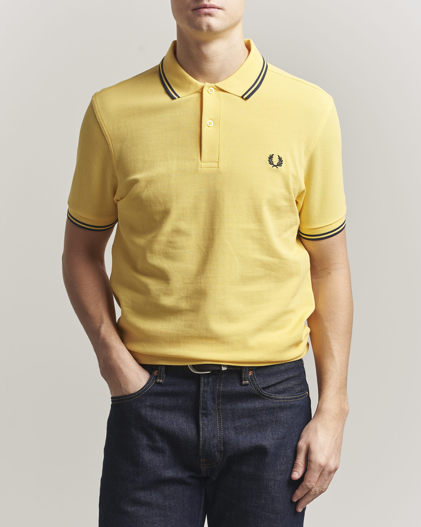Heren | Polo's | Fred Perry | Twin Tipped Polo Shirt Lemon Yellow