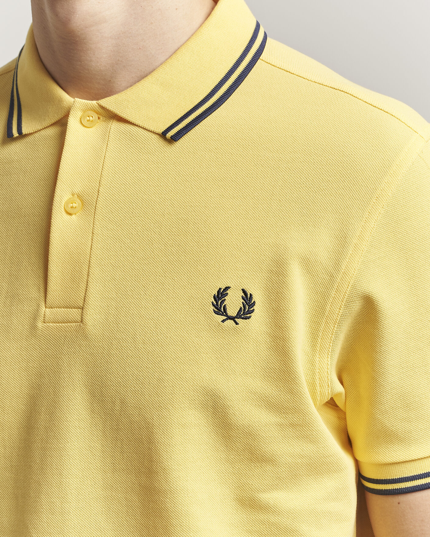 Heren | Polo's | Fred Perry | Twin Tipped Polo Shirt Lemon Yellow
