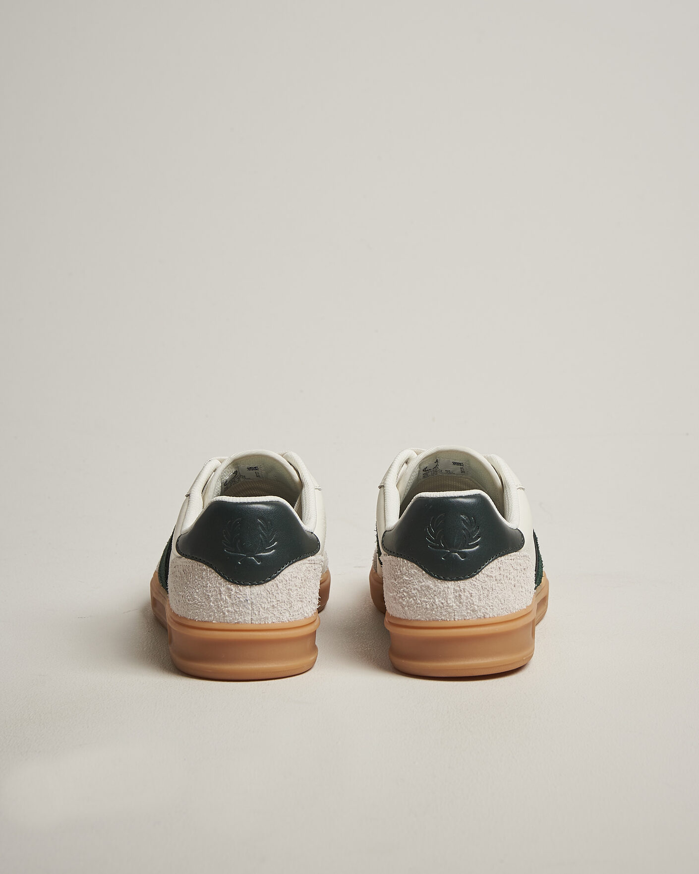 Heren | Sneakers | Fred Perry | B4 Leather/Suede Sneaker Light Ecru/Green