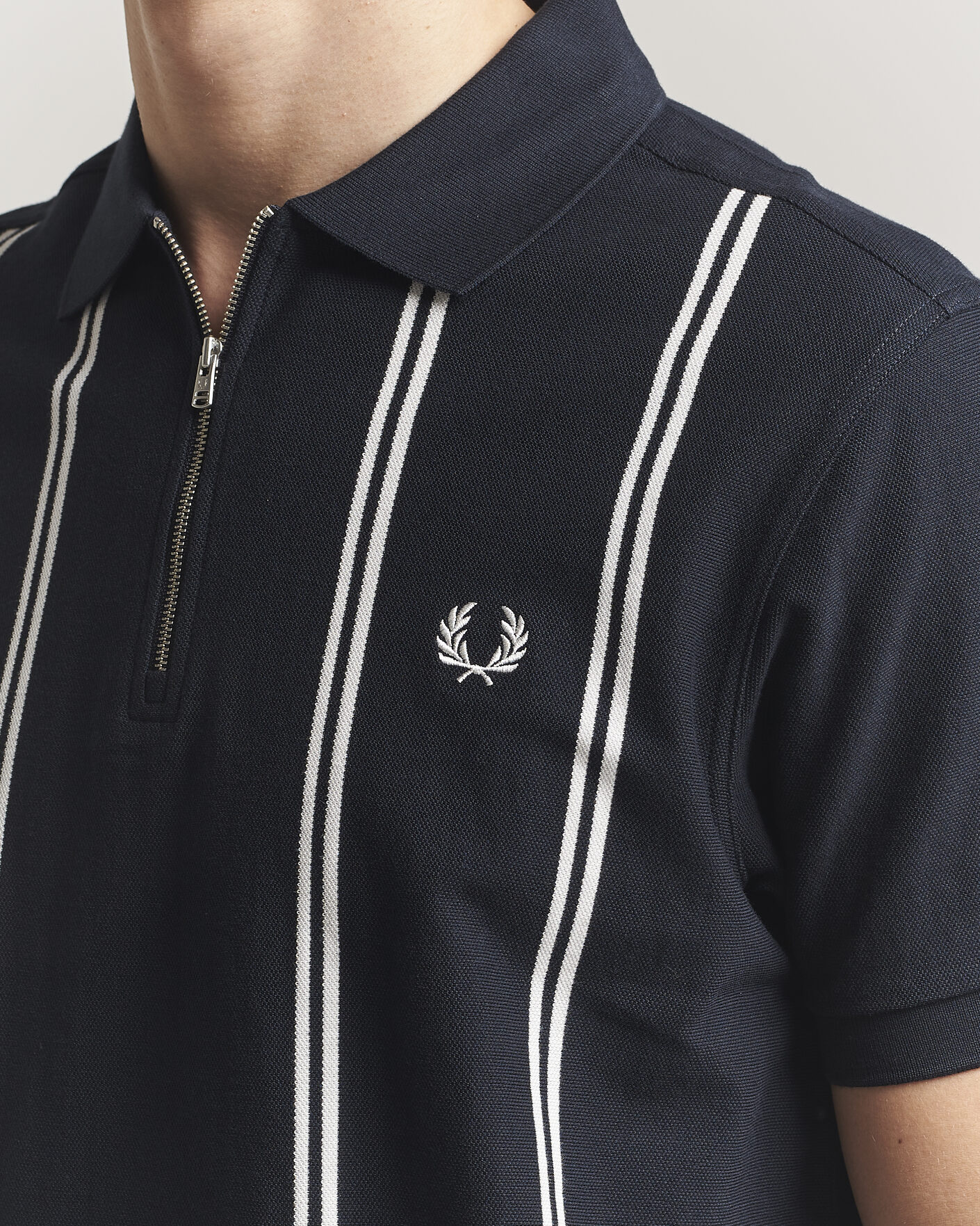 Heren | Polo's | Fred Perry | Vertical Striped Polo Navy