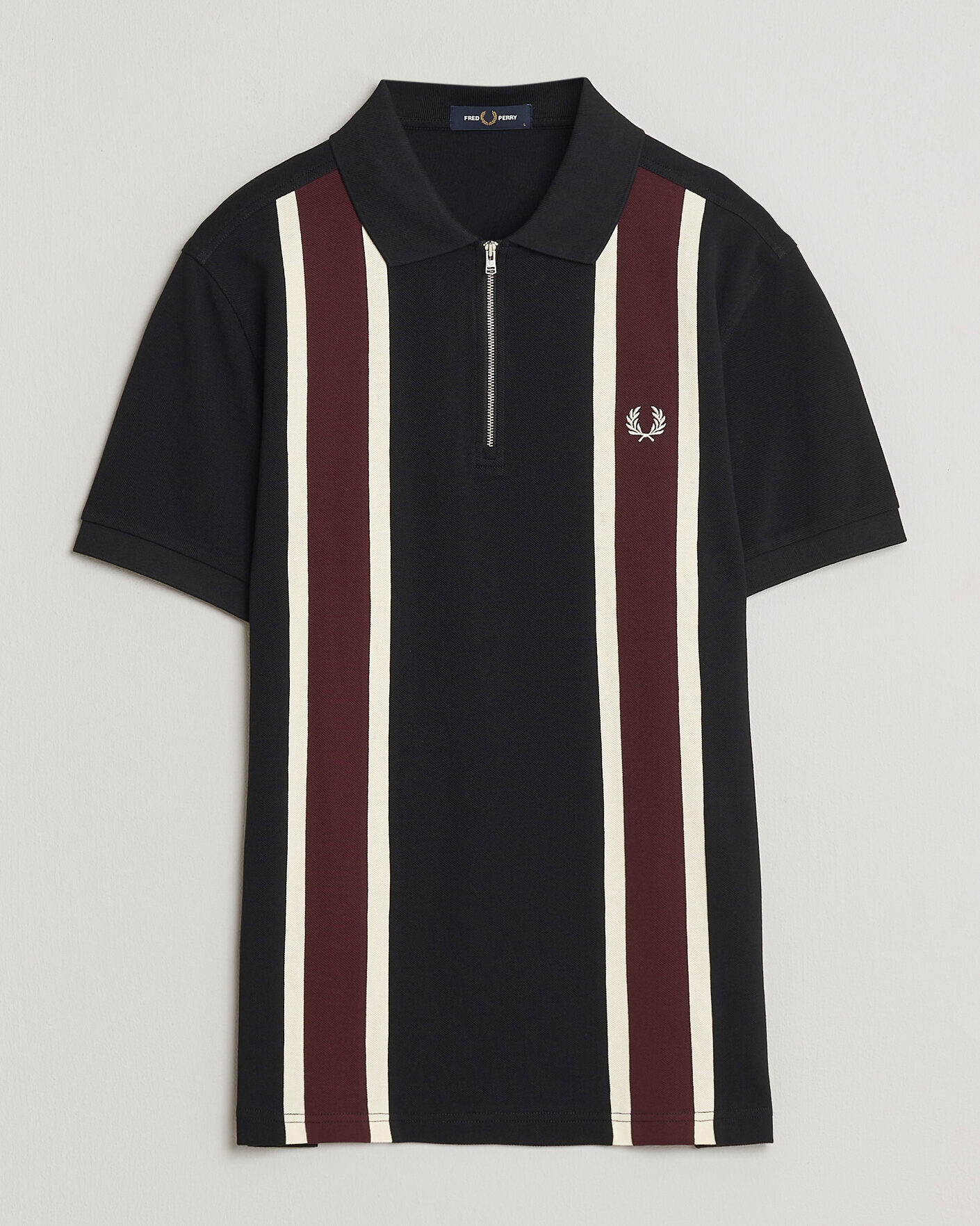 Heren | Polo's | Fred Perry | Tramline Half Zip Polo Black