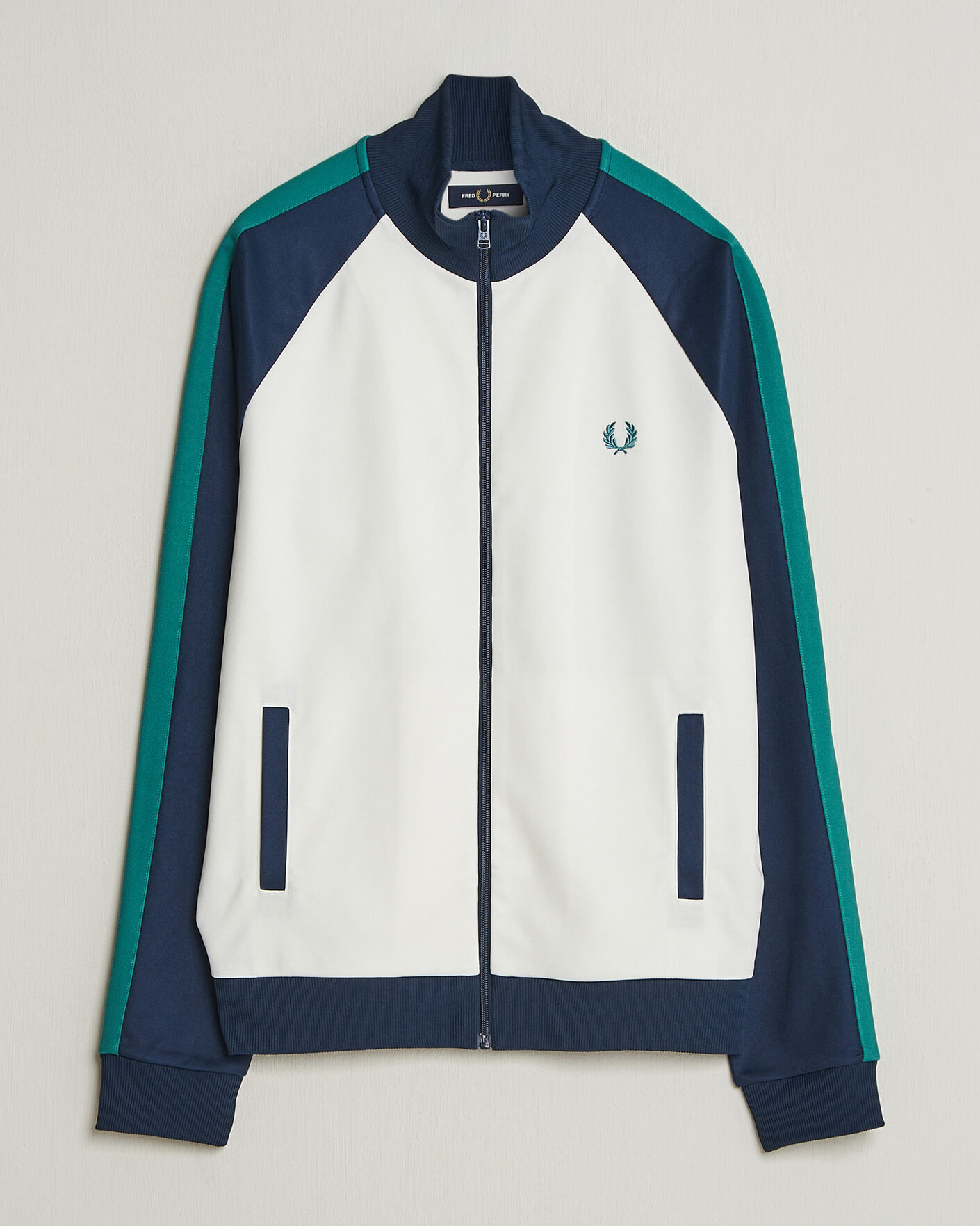 Heren | Truien | Fred Perry | Contrast Sleeve Track Jacket Snow White