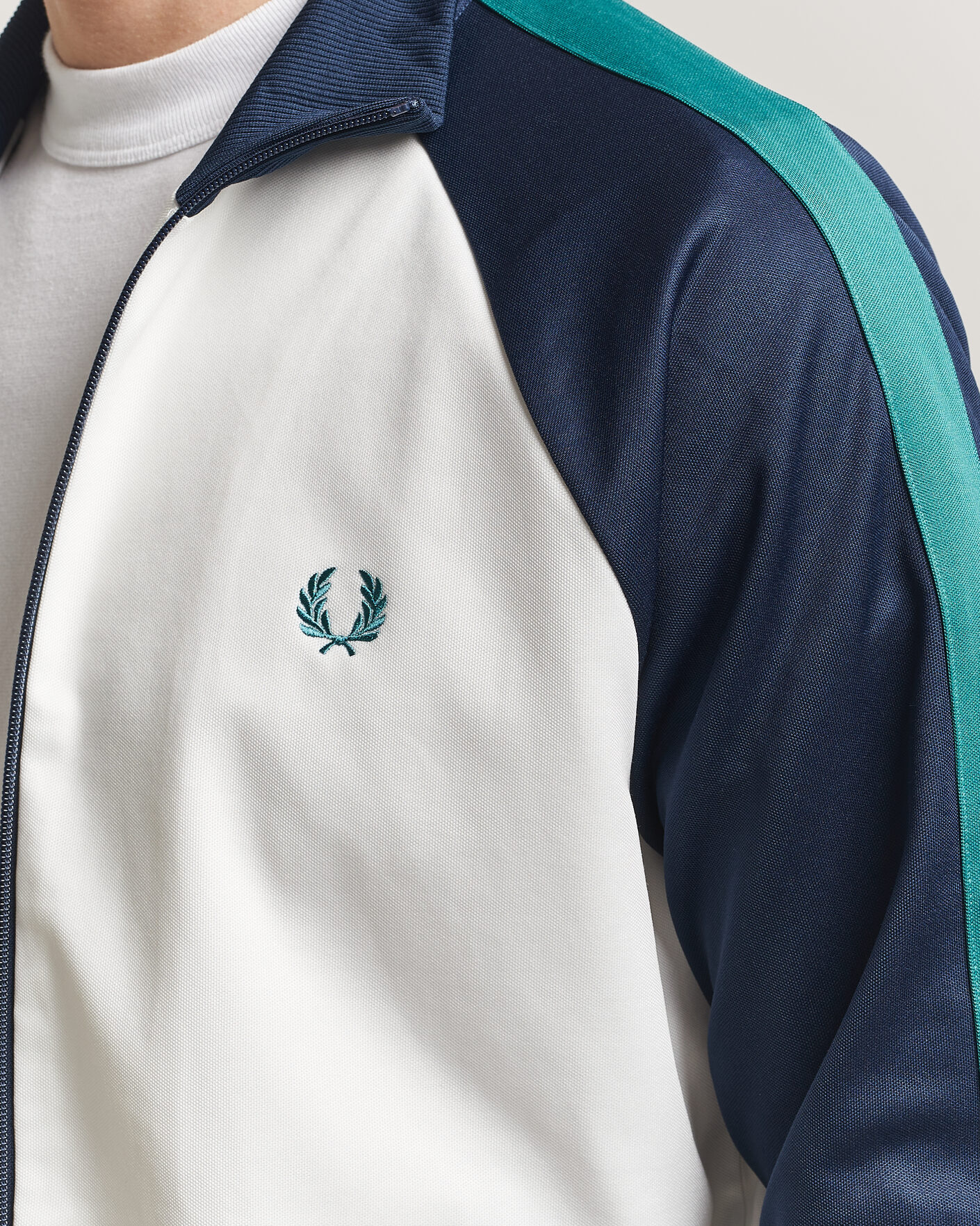 Heren | Truien | Fred Perry | Contrast Sleeve Track Jacket Snow White