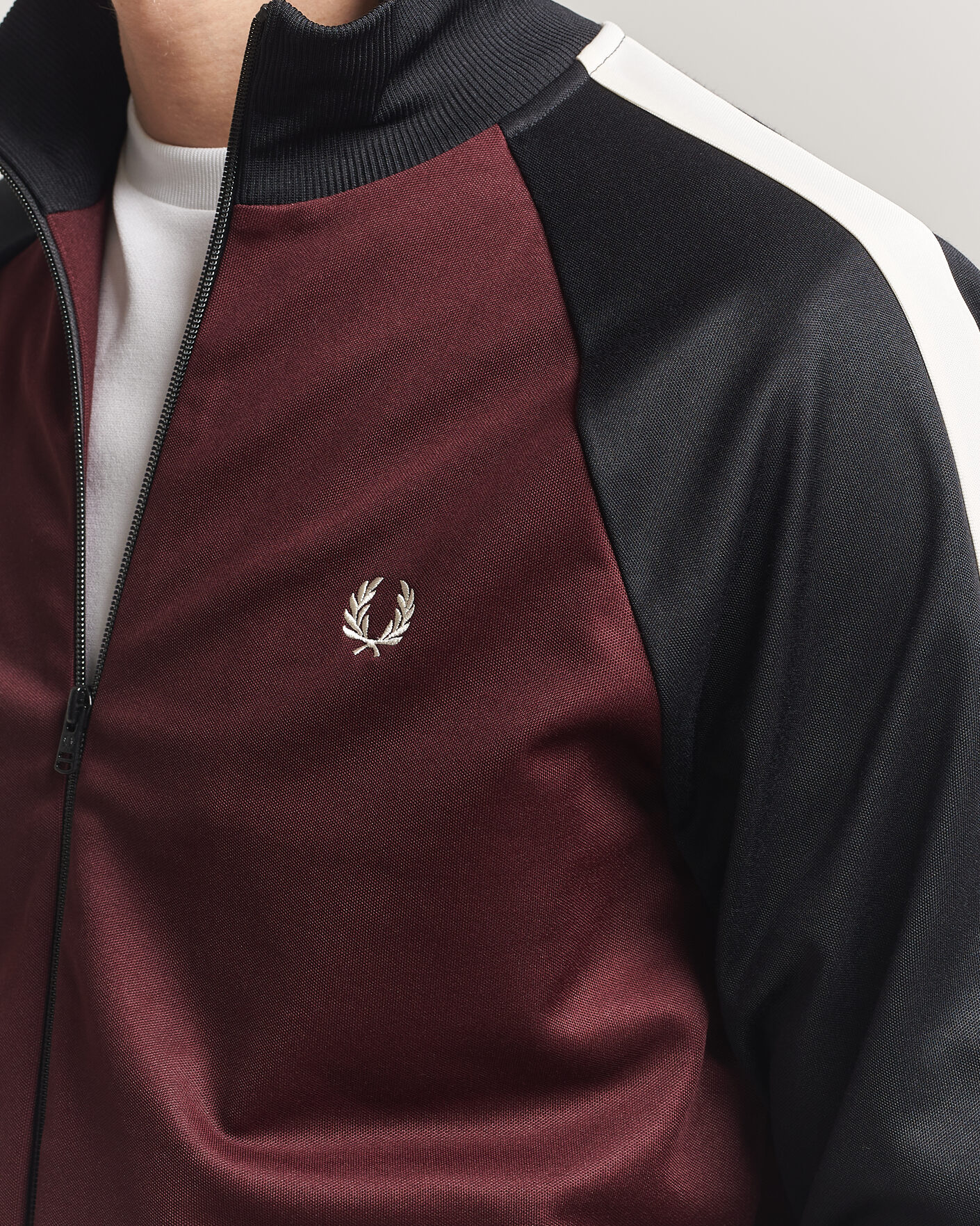 Heren | Truien | Fred Perry | Contrast Sleeve Track Jacket Oxblood