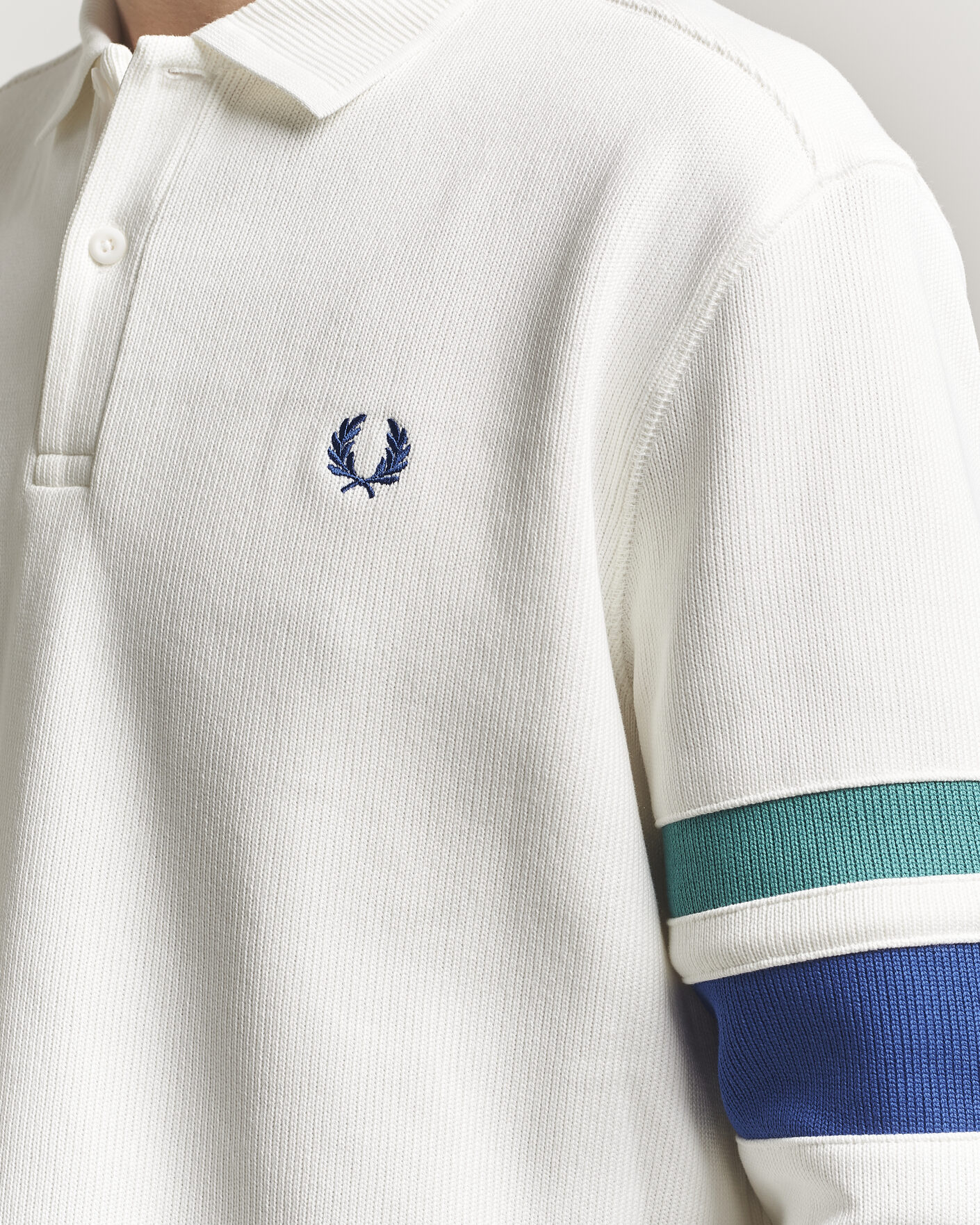 Heren | Truien | Fred Perry | Tipped Sleeve Rugger Snow White