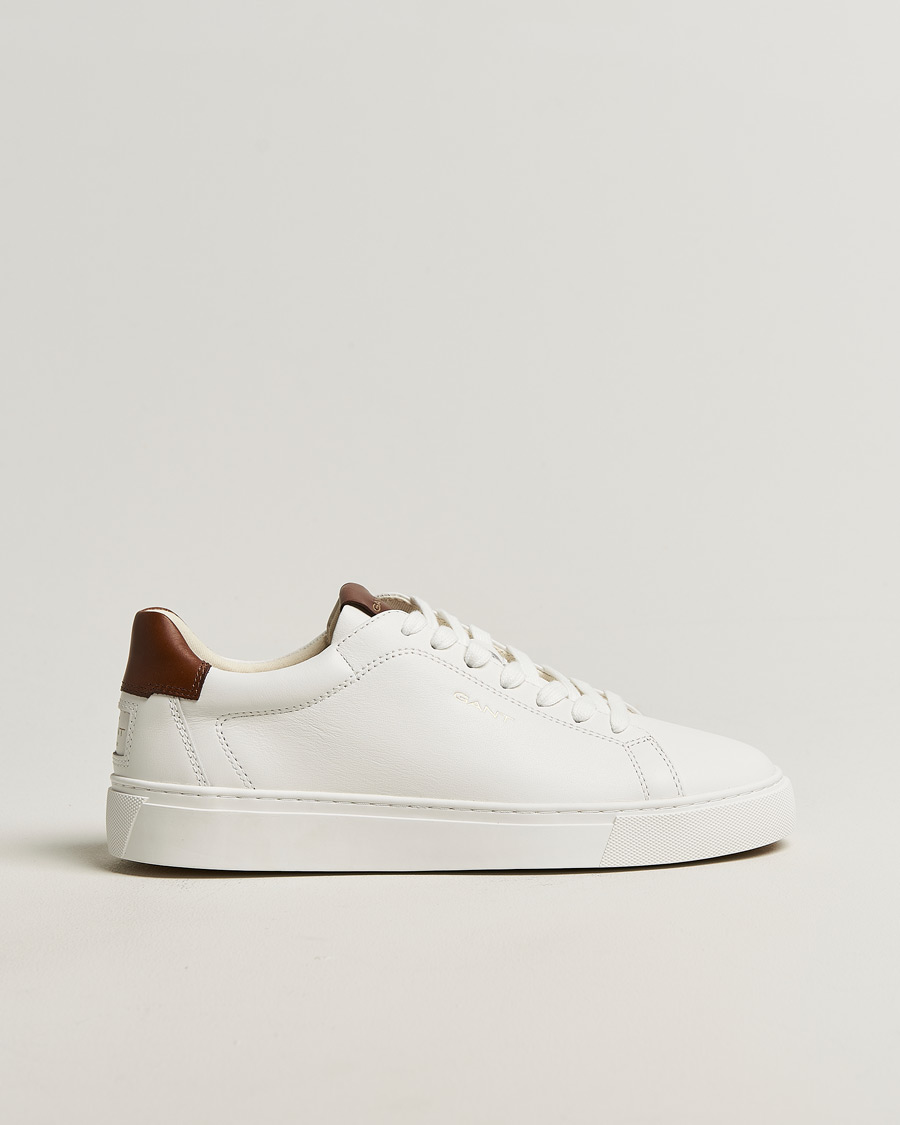 Heren | Sneakers | GANT | Mc Julien Leather Sneaker White/Dark Tan