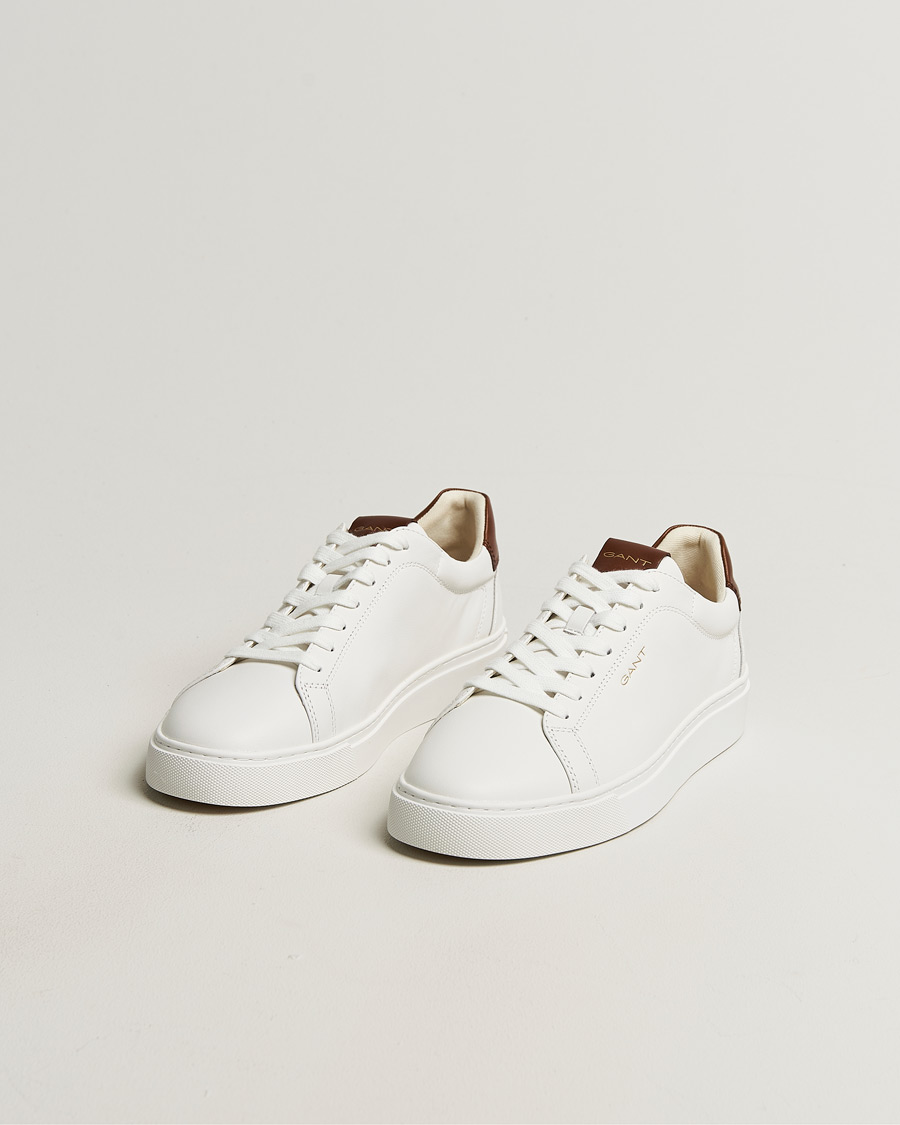 Heren | Sneakers | Gant | Mc Julien Leather Sneaker White/Dark Tan