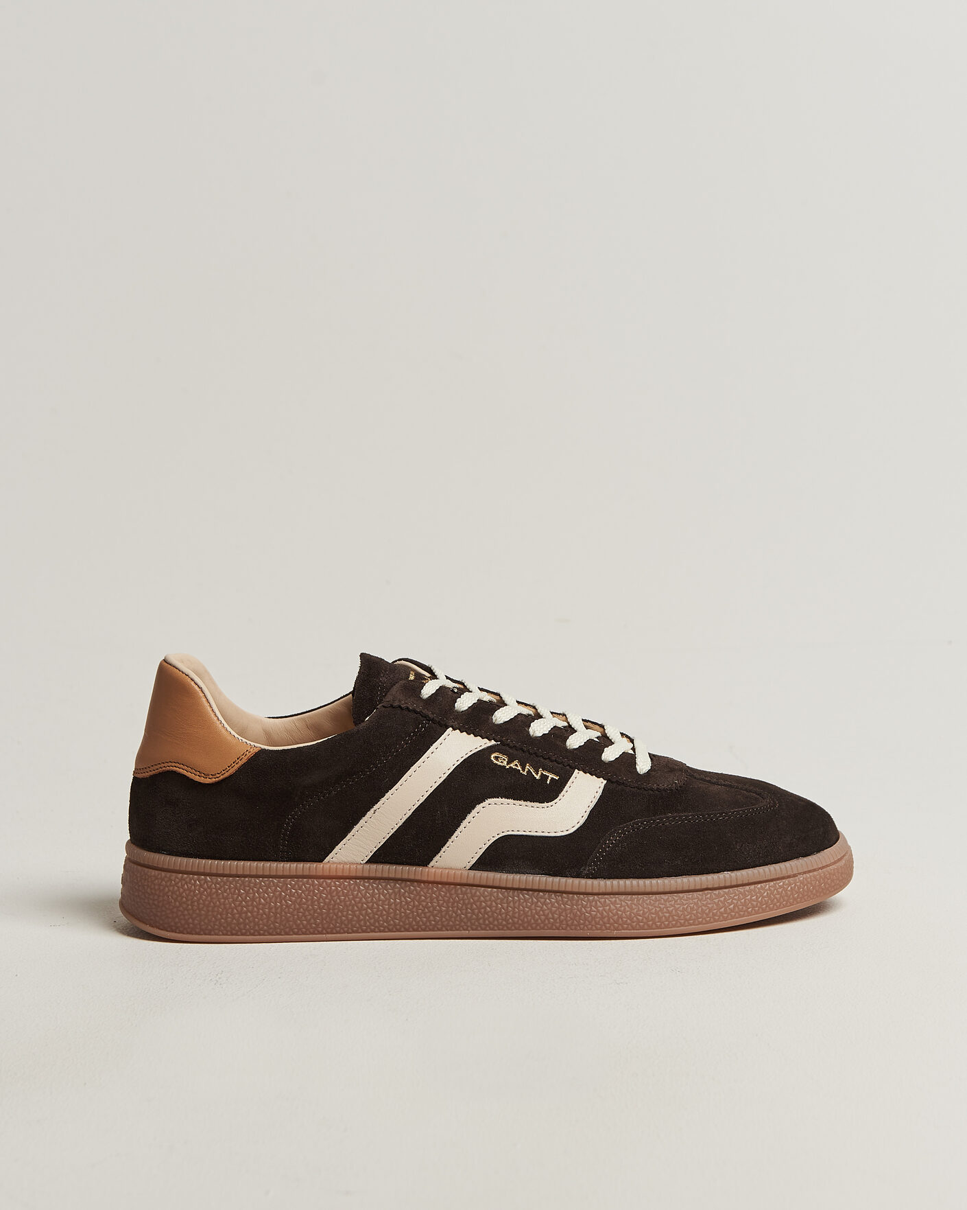 Heren | Sneakers | Gant | Cuzmo Suede Sneaker Dark Brown/White